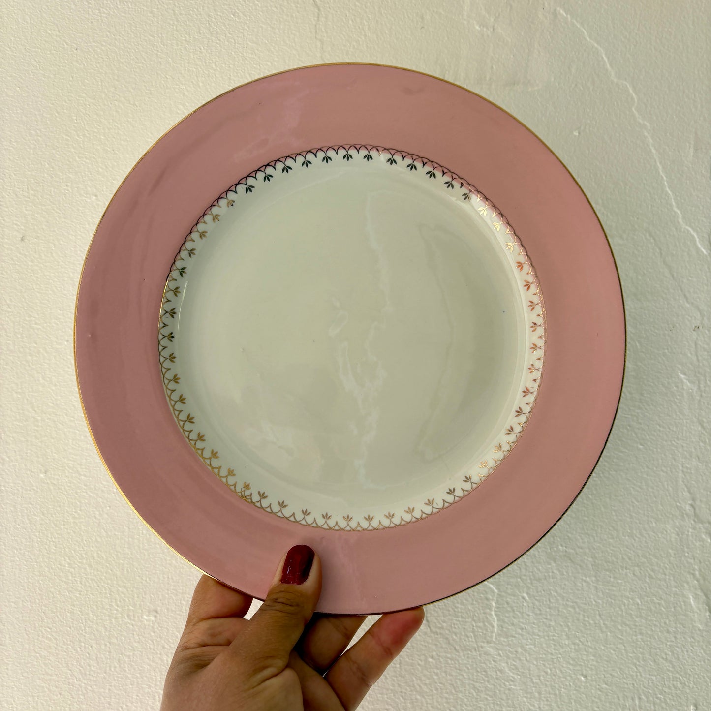 Lot de 10 assiettes plates vintage couleurs pastel