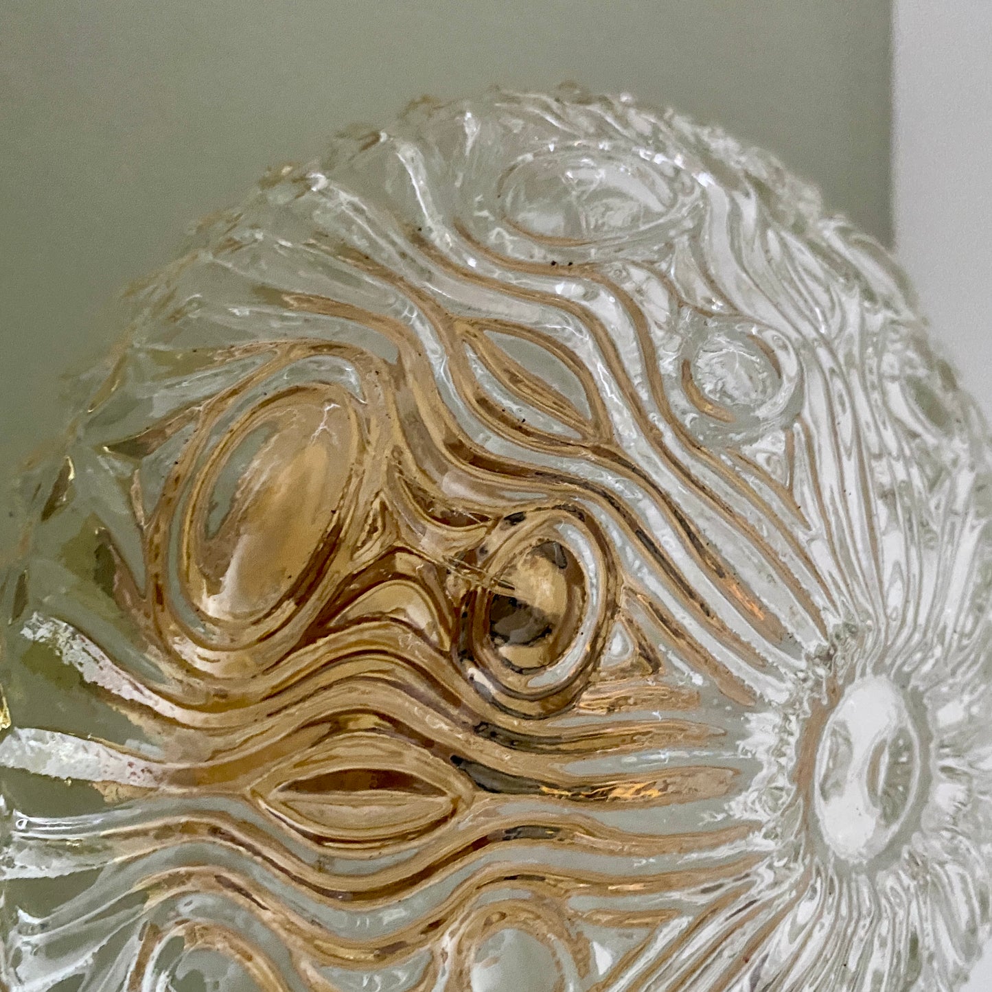 Applique ou plafonnier globe vintage en verre