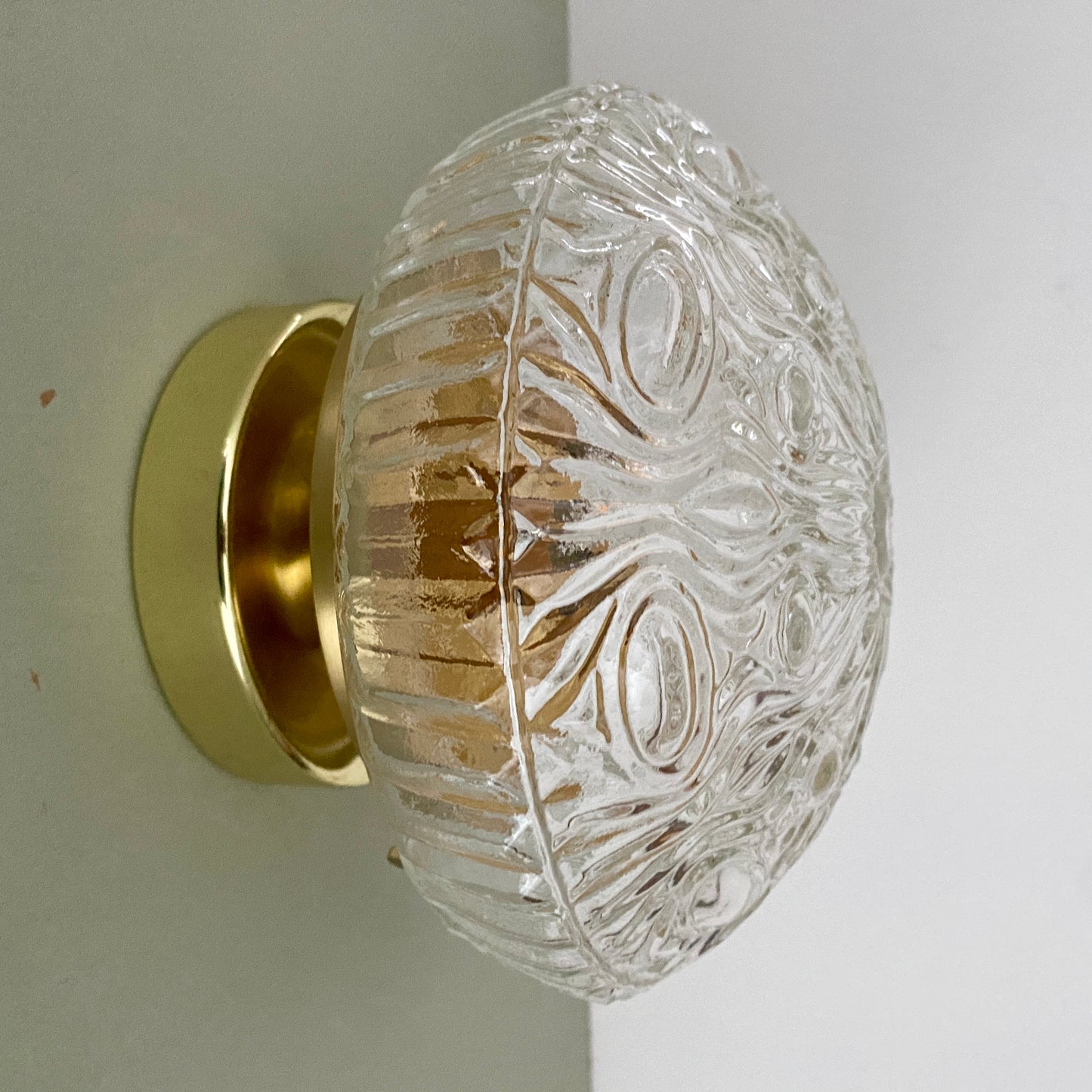 Applique ou plafonnier globe vintage en verre