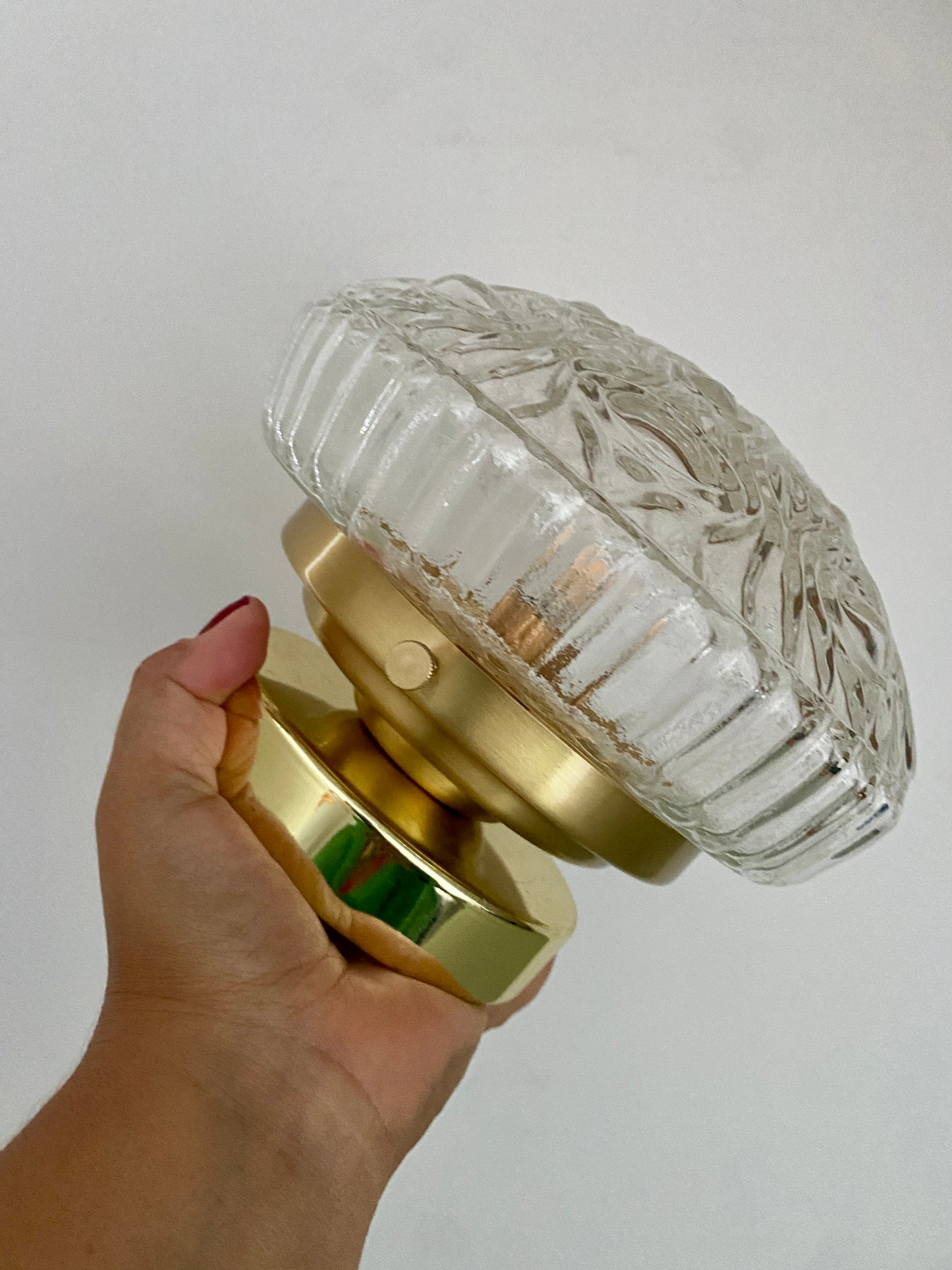 Applique ou plafonnier globe vintage en verre