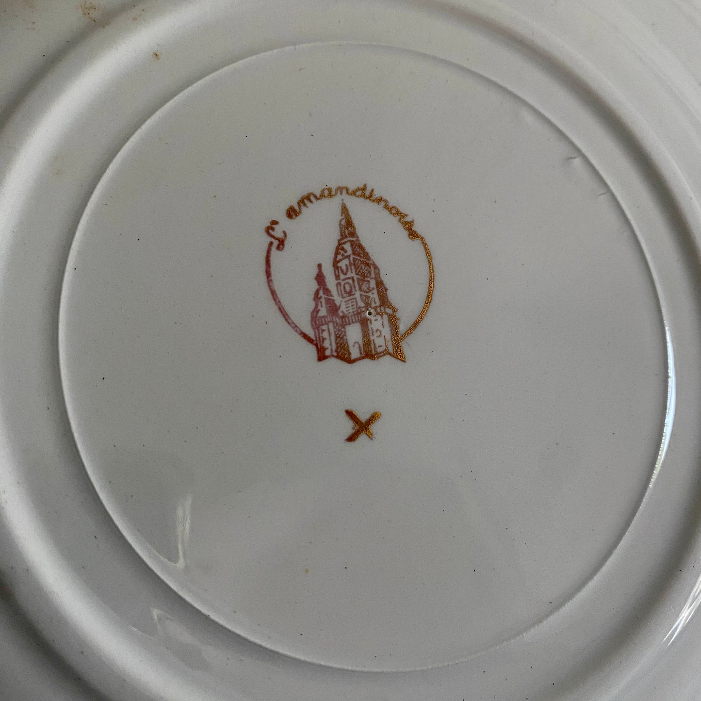 Lot de 6 assiettes plates anciennes l'Amandinoise