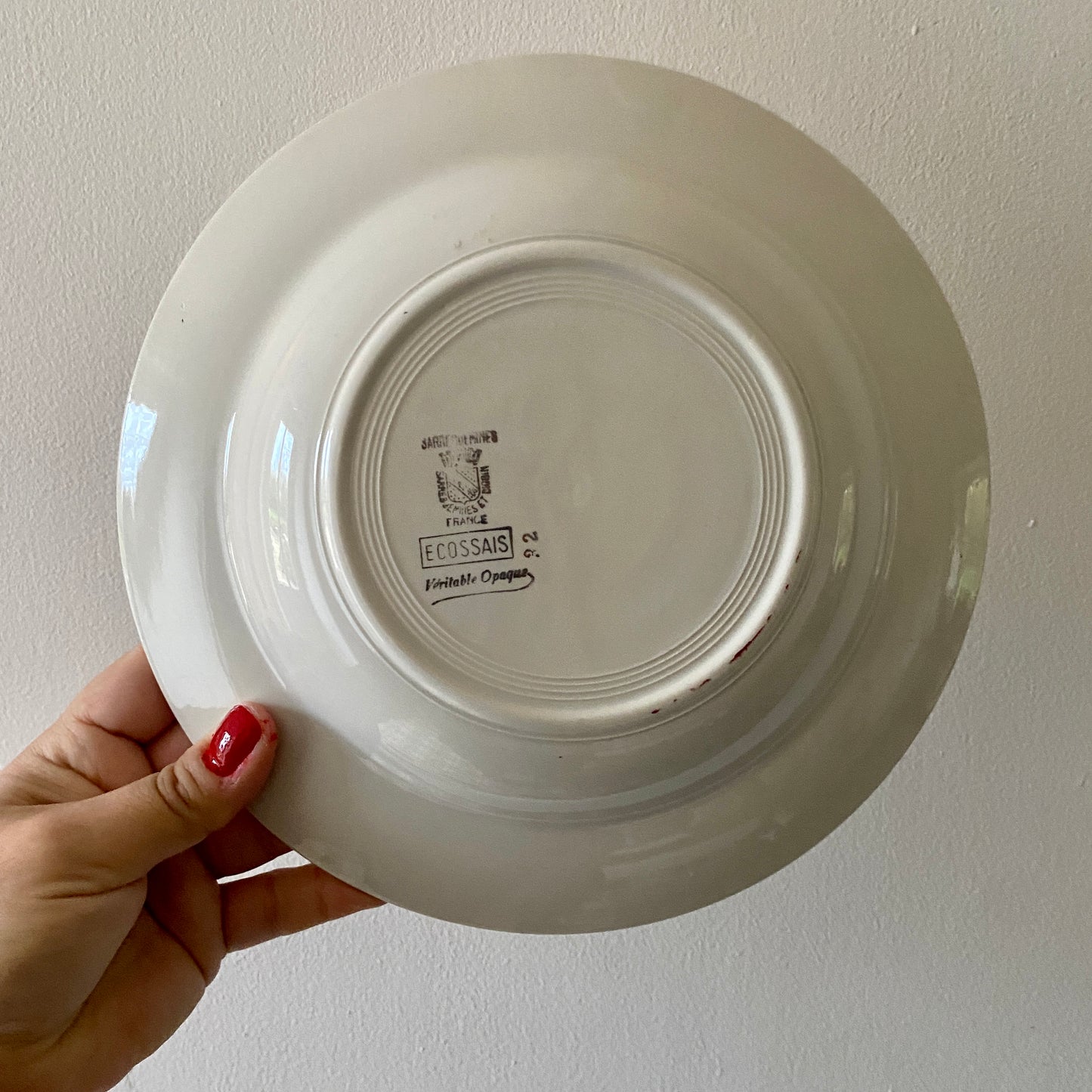 Lot de 6 assiettes creuses vintage - modèle Ecossais de Sarreguemines