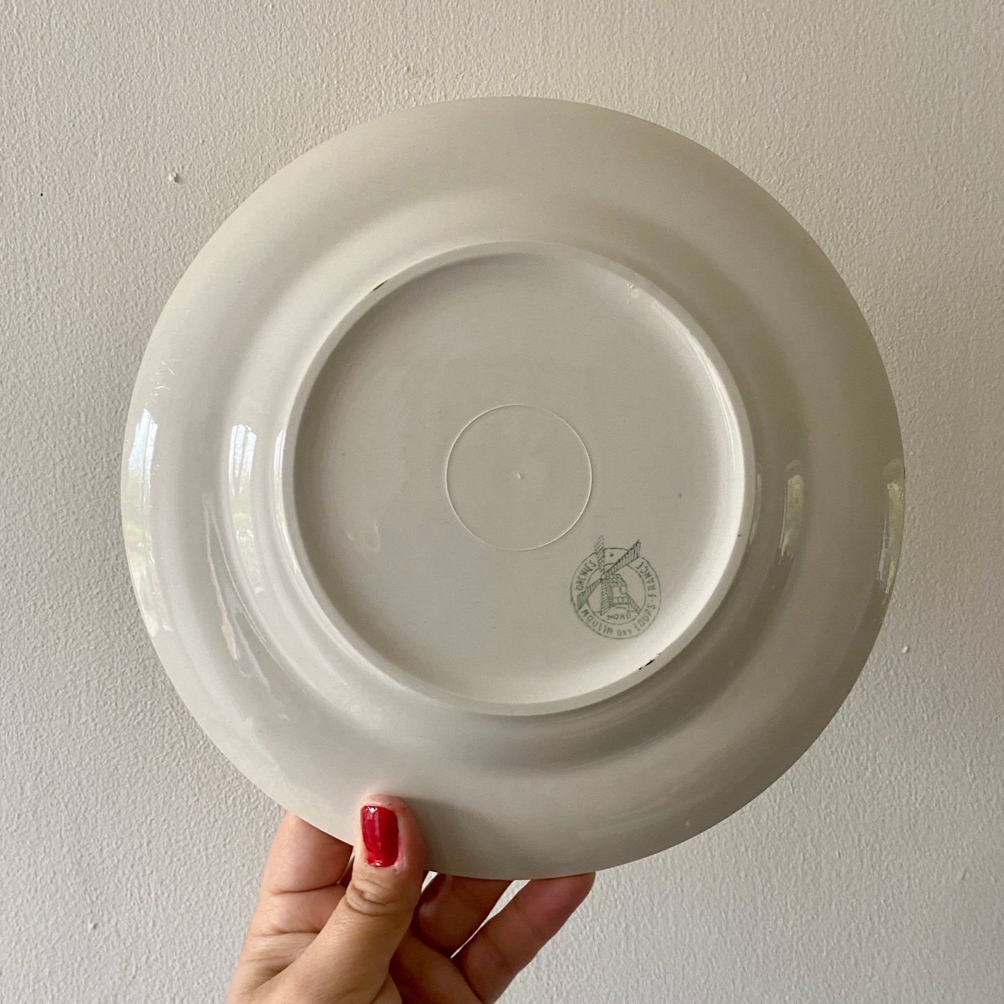 Lot de 6 assiettes plates vintage Moulin des Loups