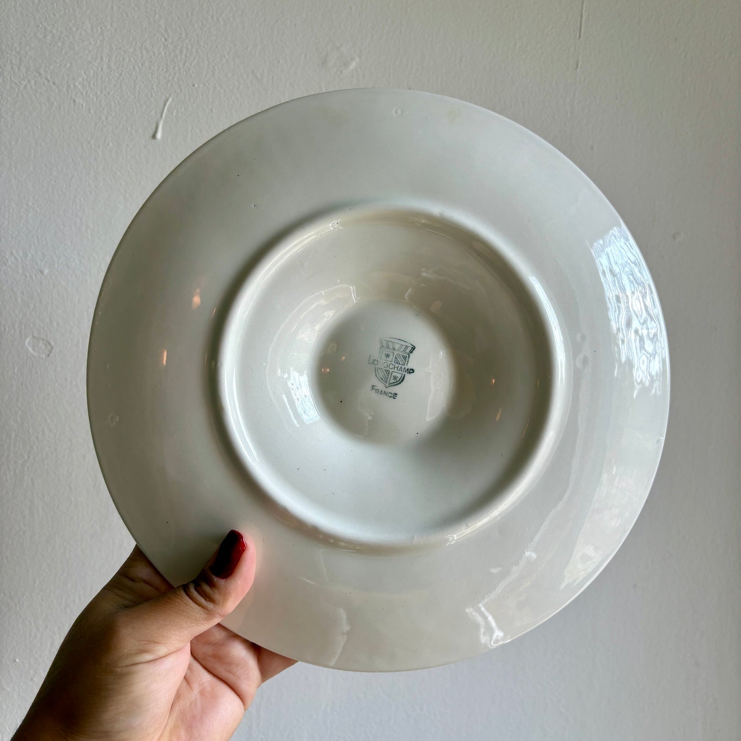 Lot de 6 assiettes à huîtres vintage en céramique blanche - Longchamp