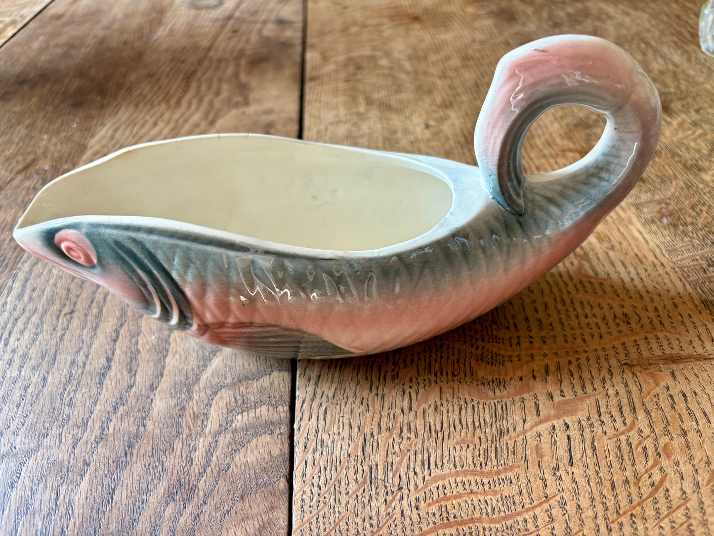 Saucière vintage Digoin en forme de poisson