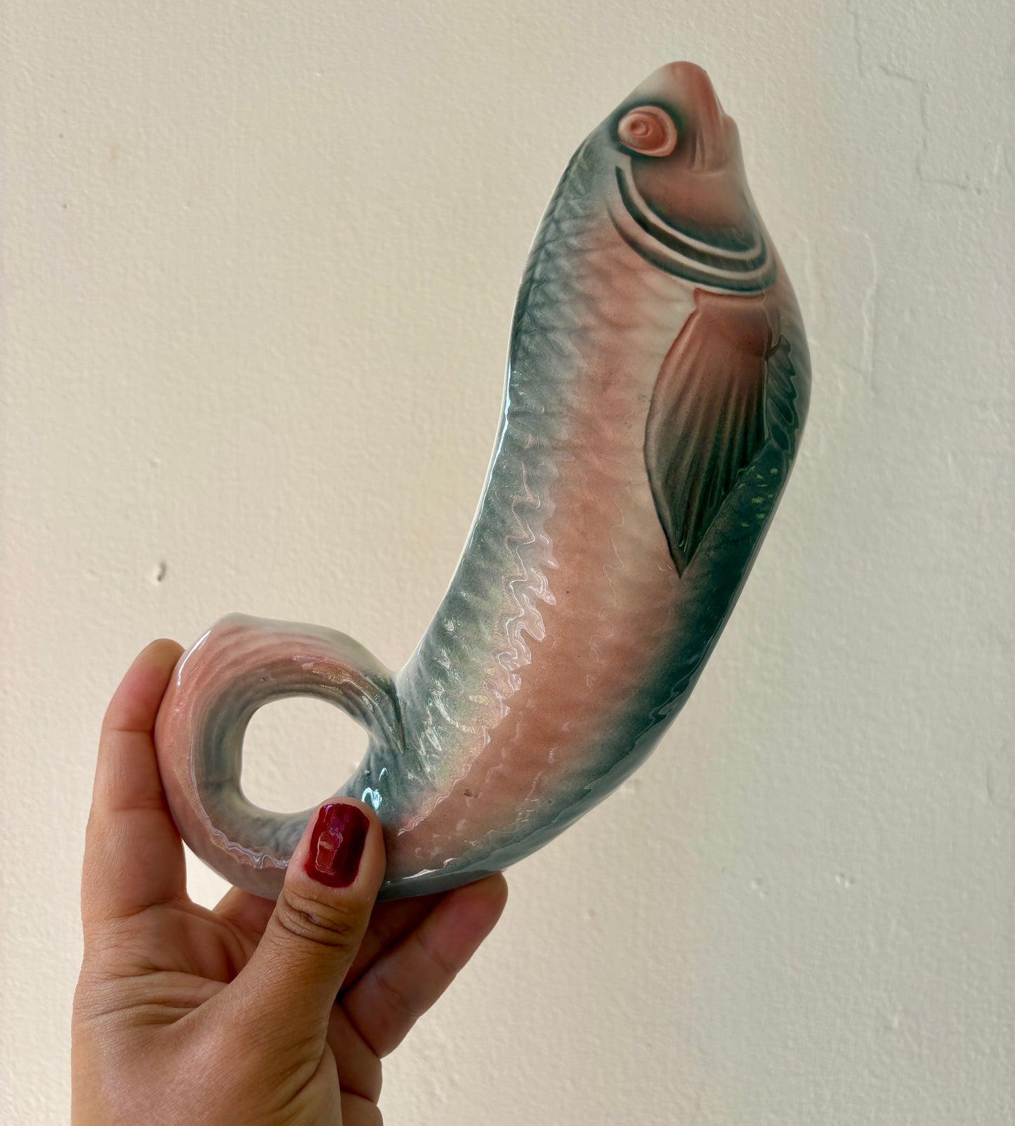 Saucière vintage Digoin en forme de poisson