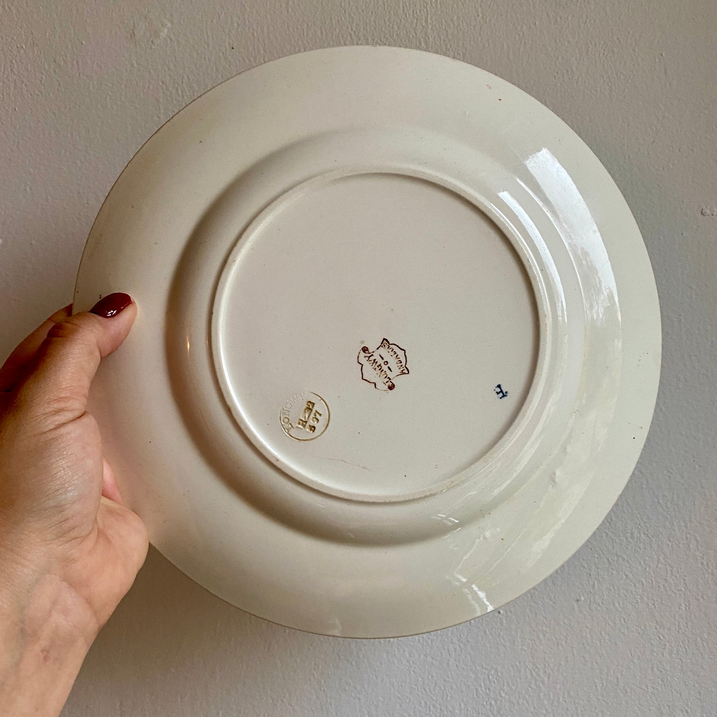 Lot de 6 assiettes plates vintage en terre de fer modèle Andalous de Longwy