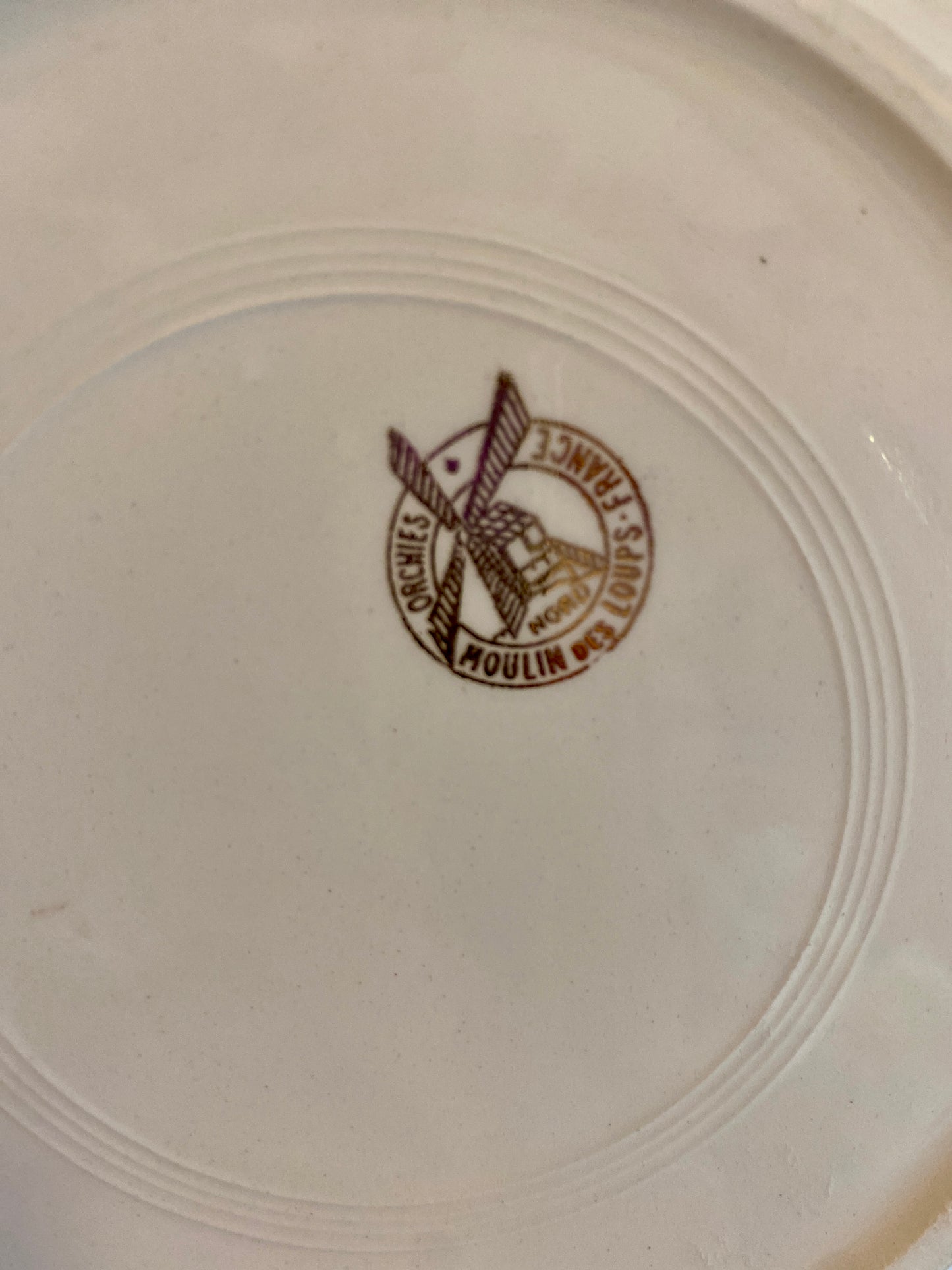 Lot de 6 assiettes creuses vintage Moulin des Loups