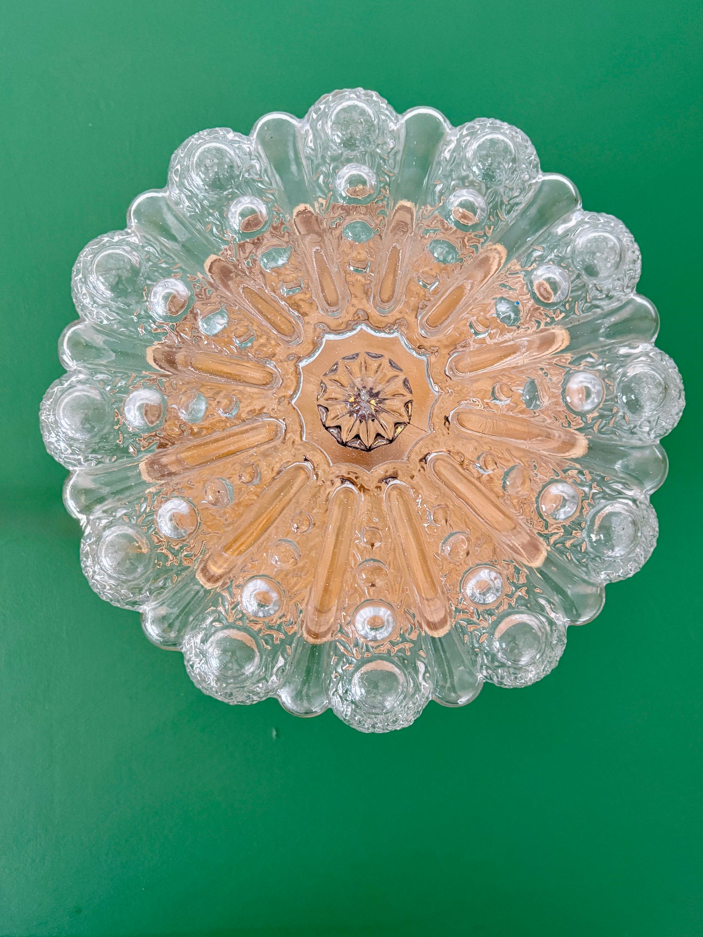 Applique/plafonnier globe vintage en verre moulé (AX5)