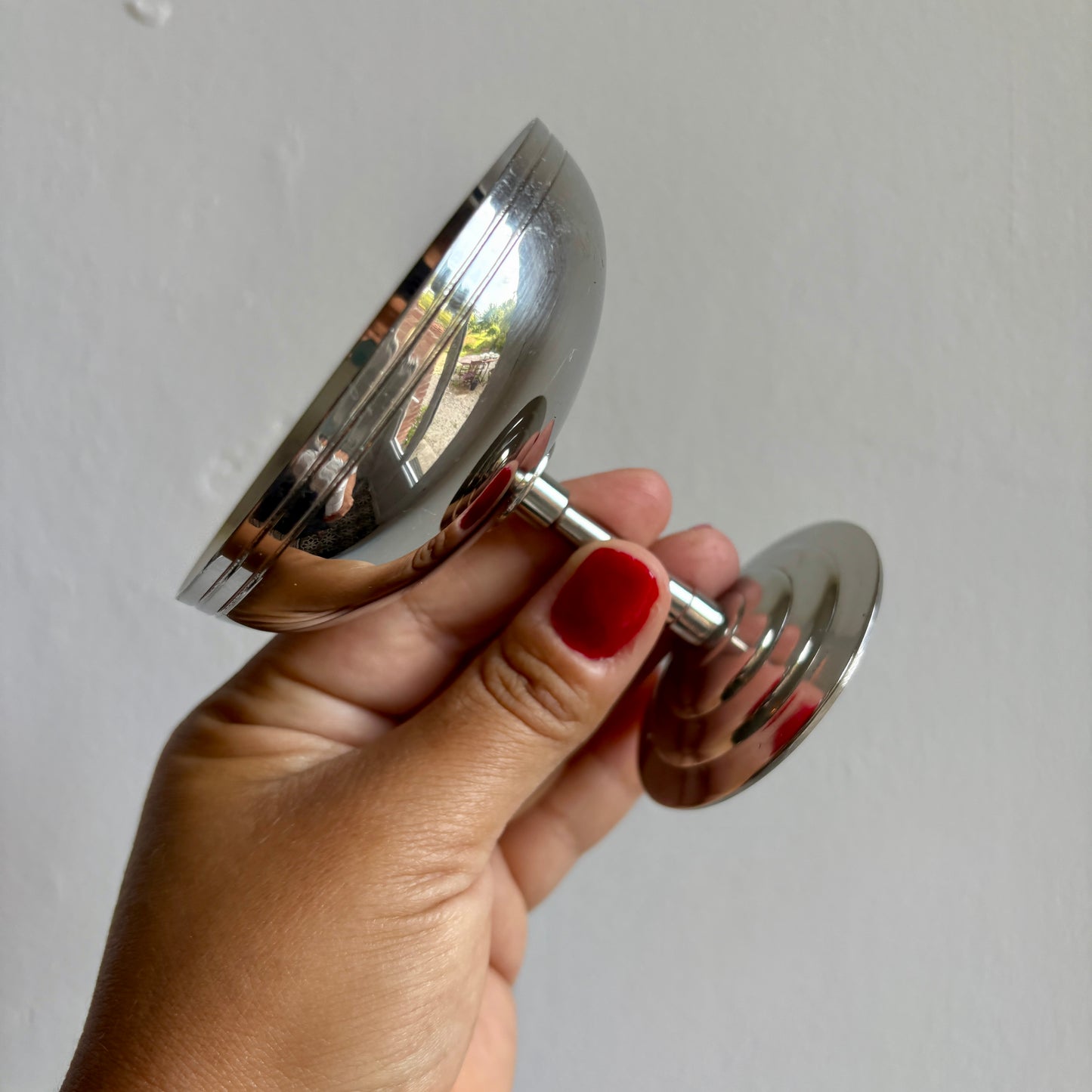 Lot de 6 coupes à dessert vintage en inox