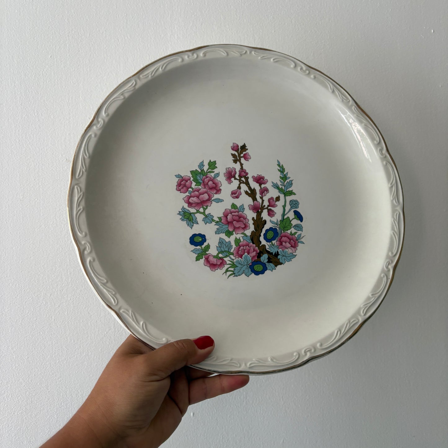 Lot de 3 plats vintage, modèle "Arbre indien" de Digoin