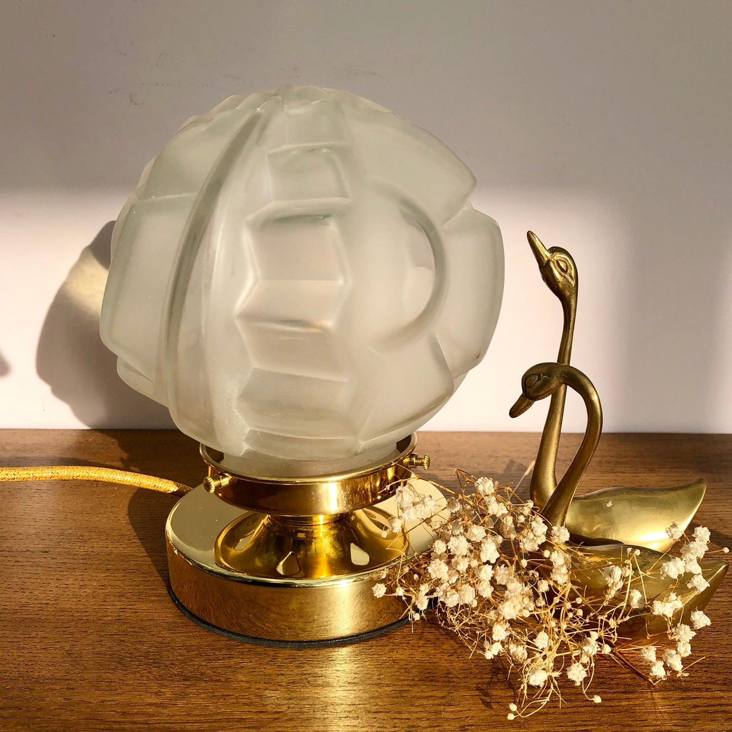 Lampe à poser globe vintage art déco