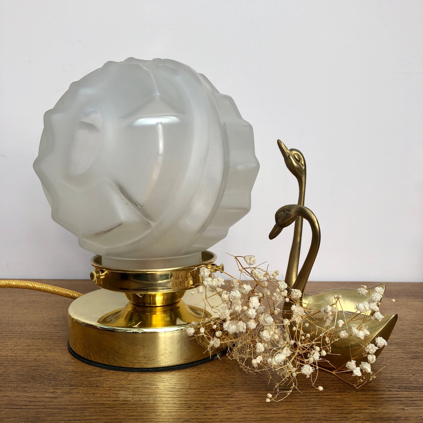 Lampe à poser globe vintage art déco