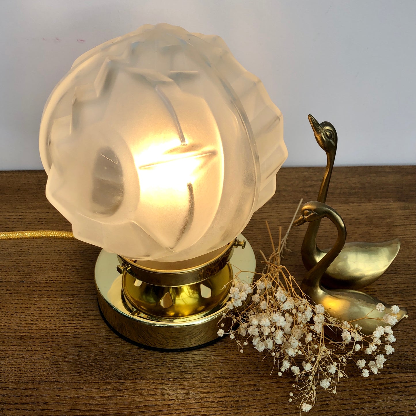 Lampe à poser globe vintage art déco