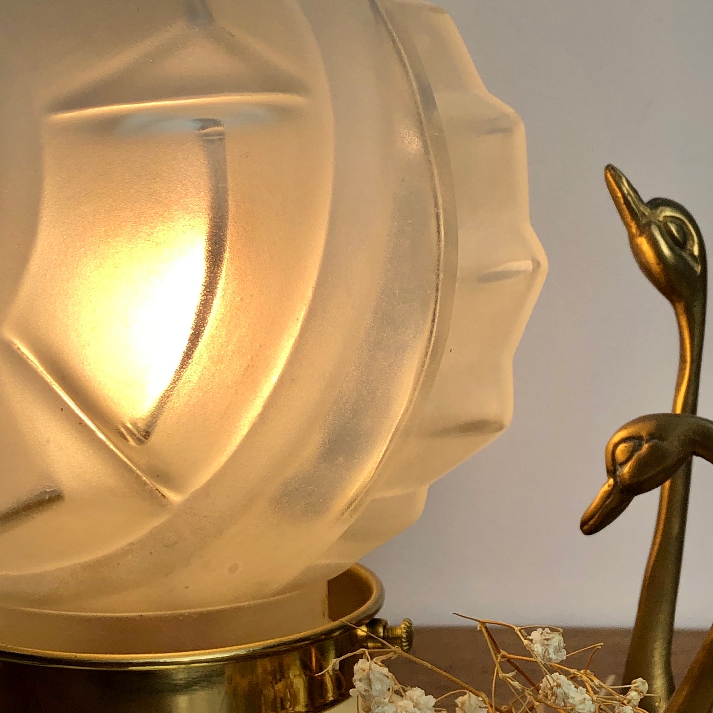 Lampe à poser globe vintage art déco