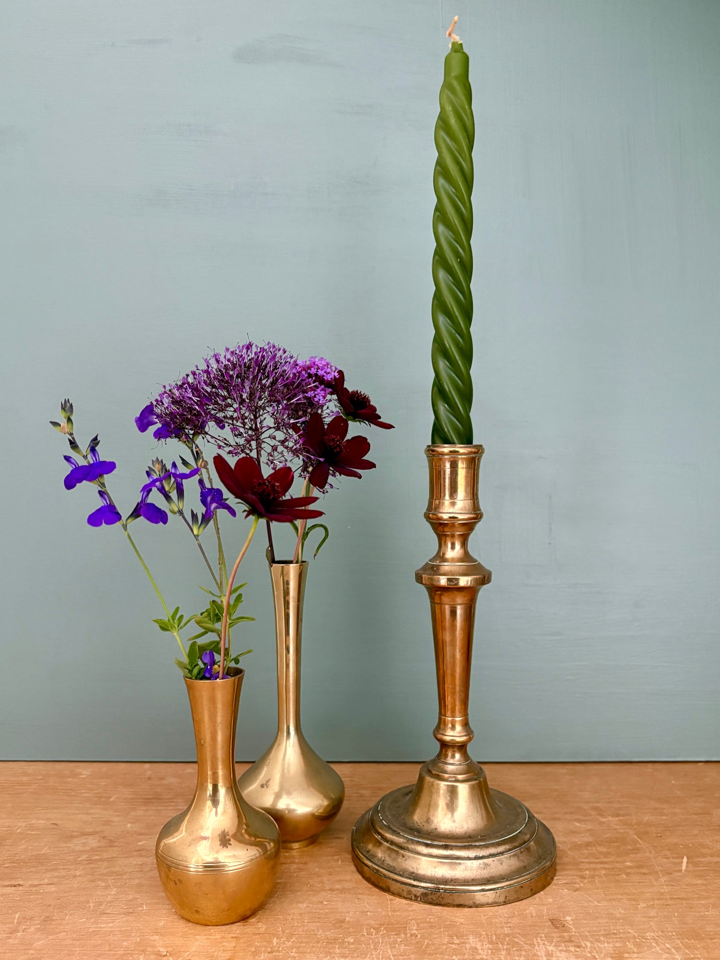 Bougeoir - chandelier ancien en laiton (C1)