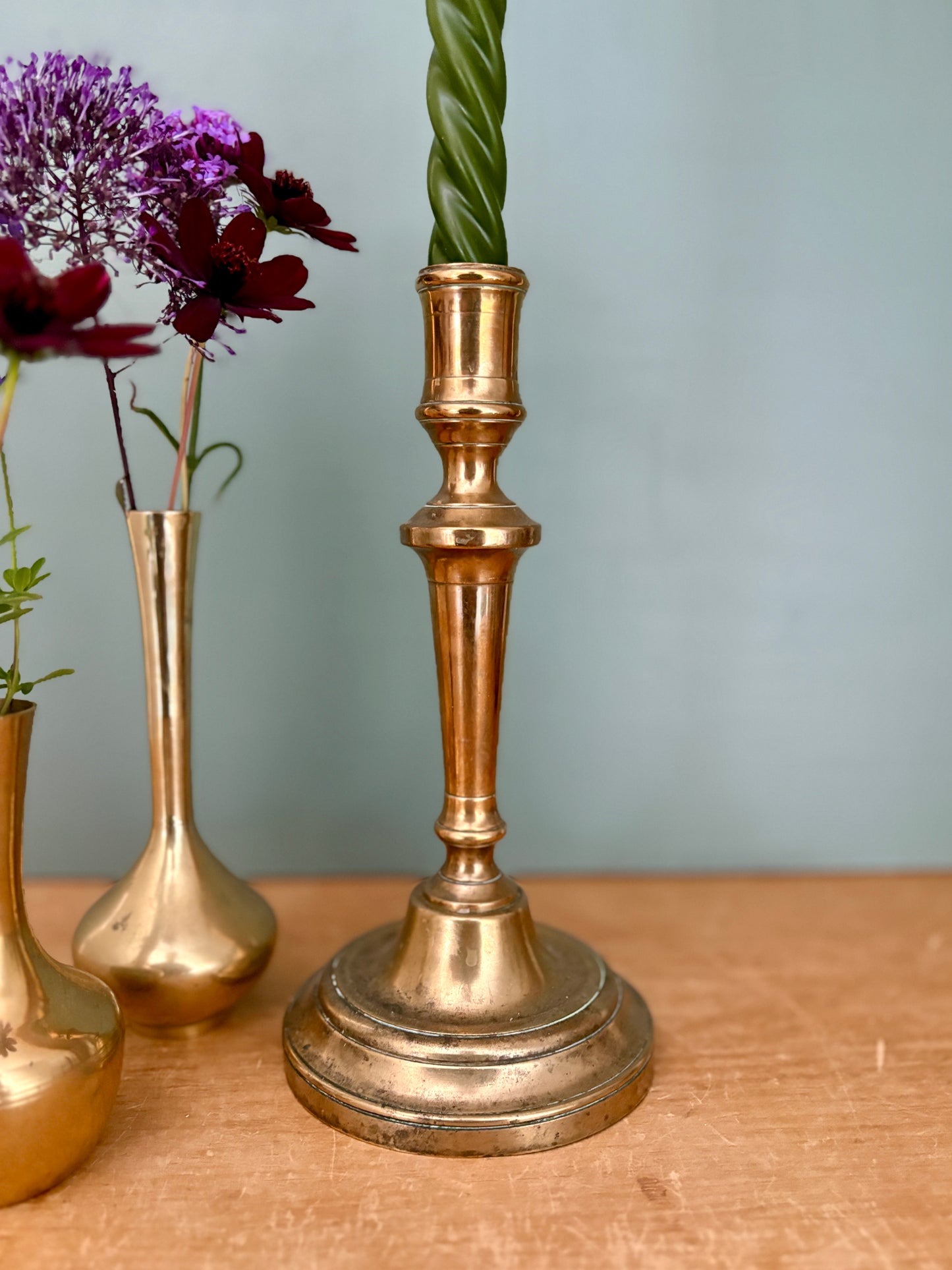 Bougeoir - chandelier ancien en laiton (C1)