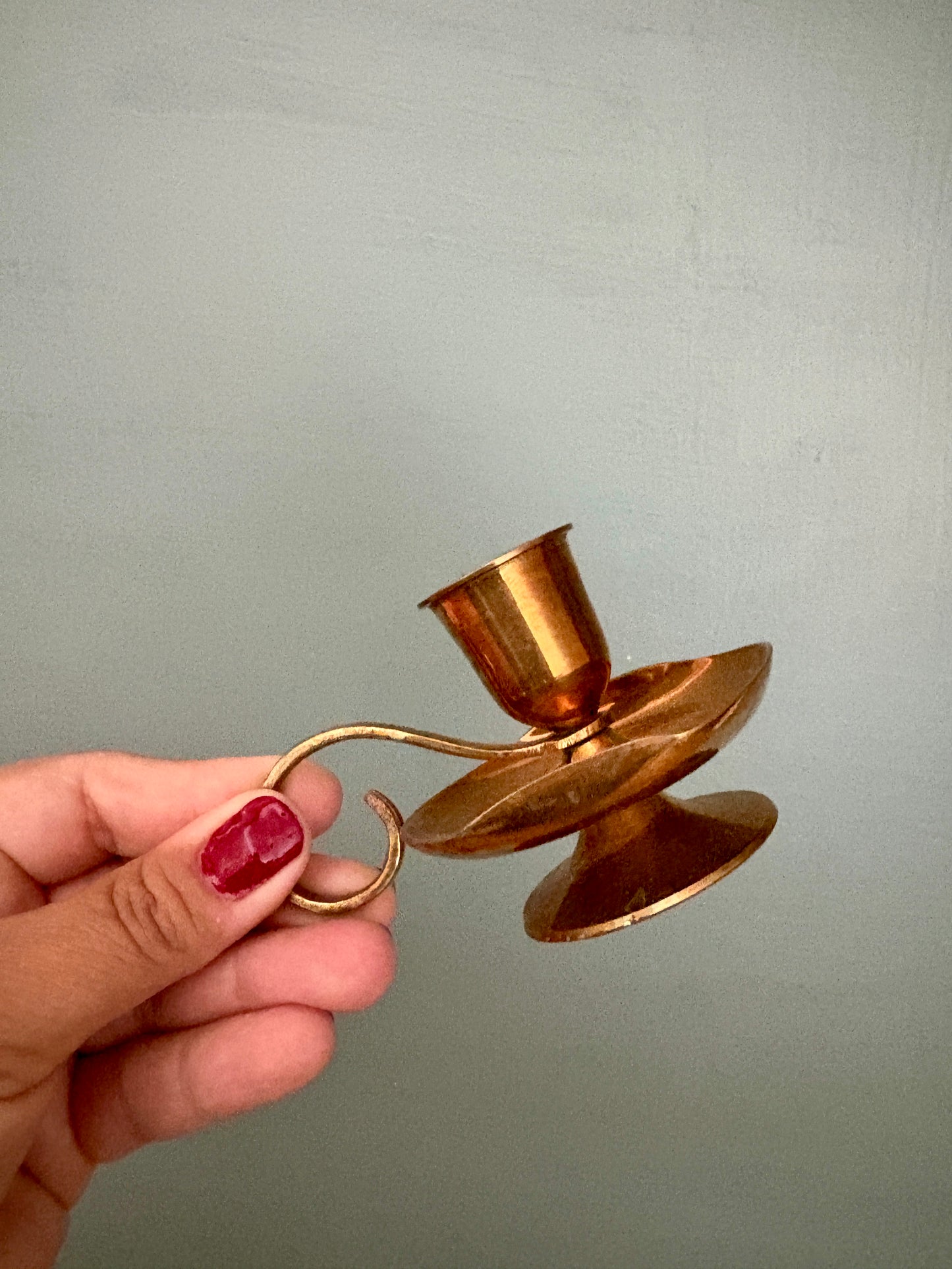 Bougeoir - chandelier ancien en laiton (B3)