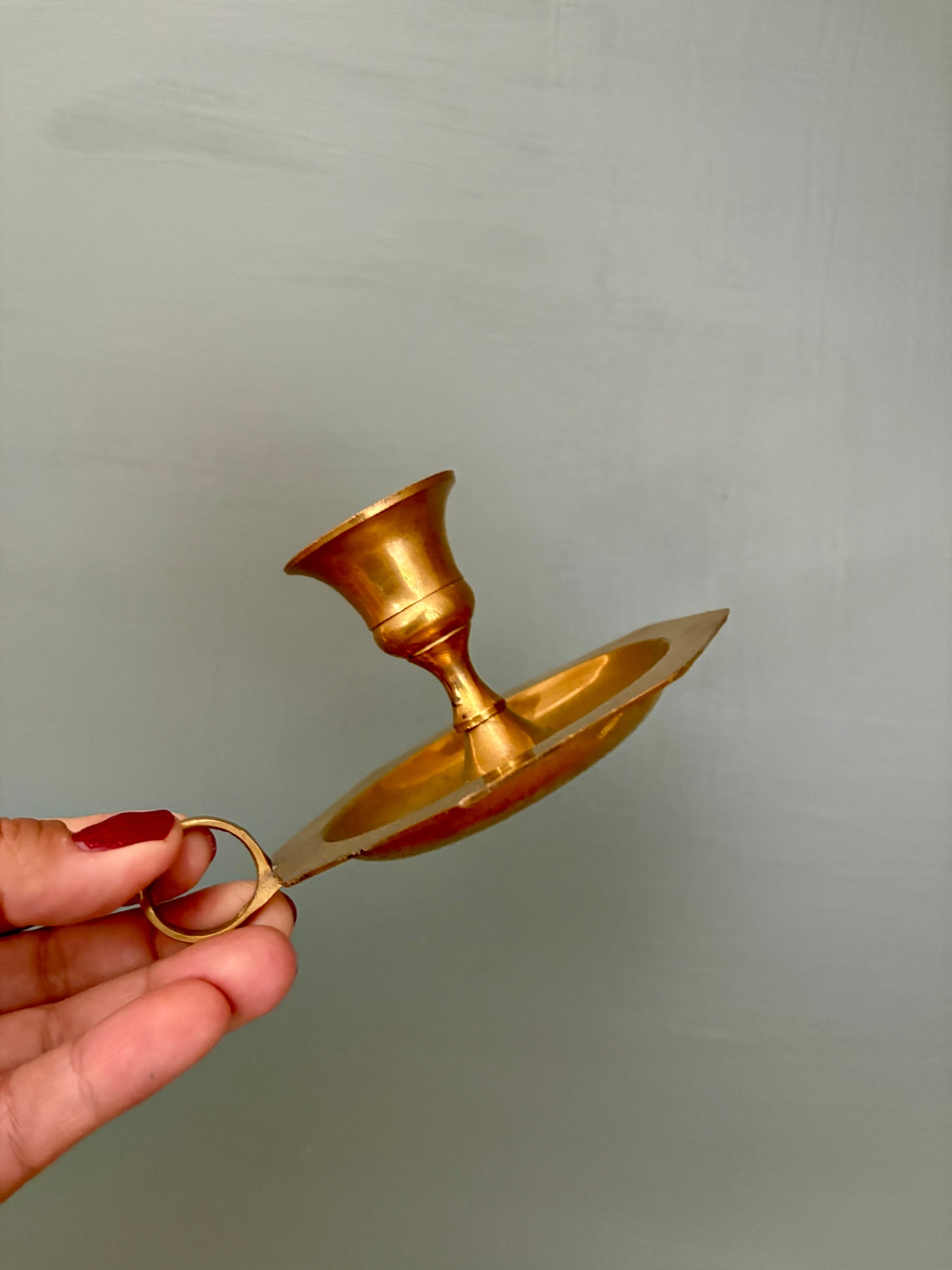 Bougeoir - chandelier ancien en laiton (B2)