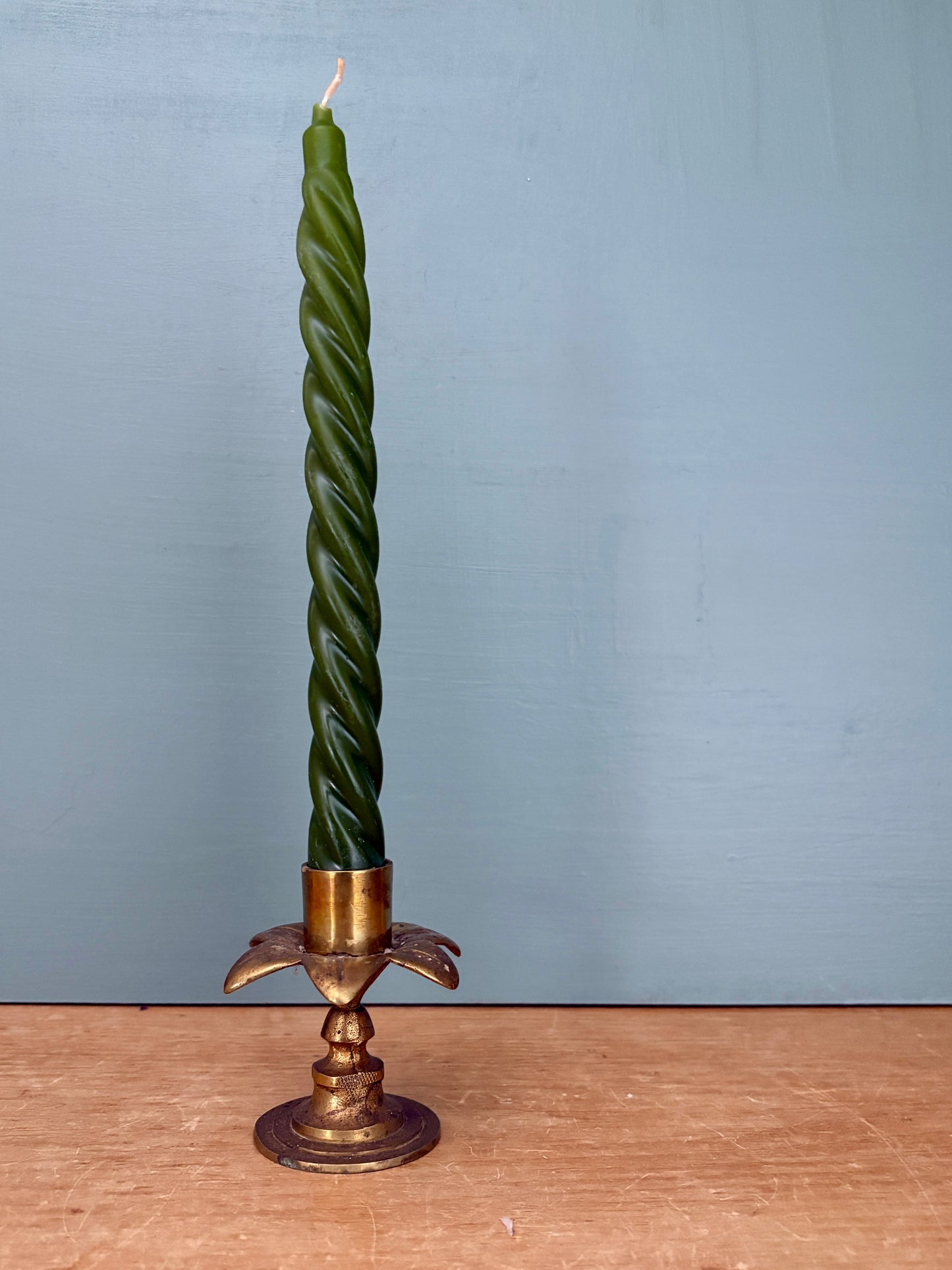 Bougeoir vintage en laiton en forme de palmier