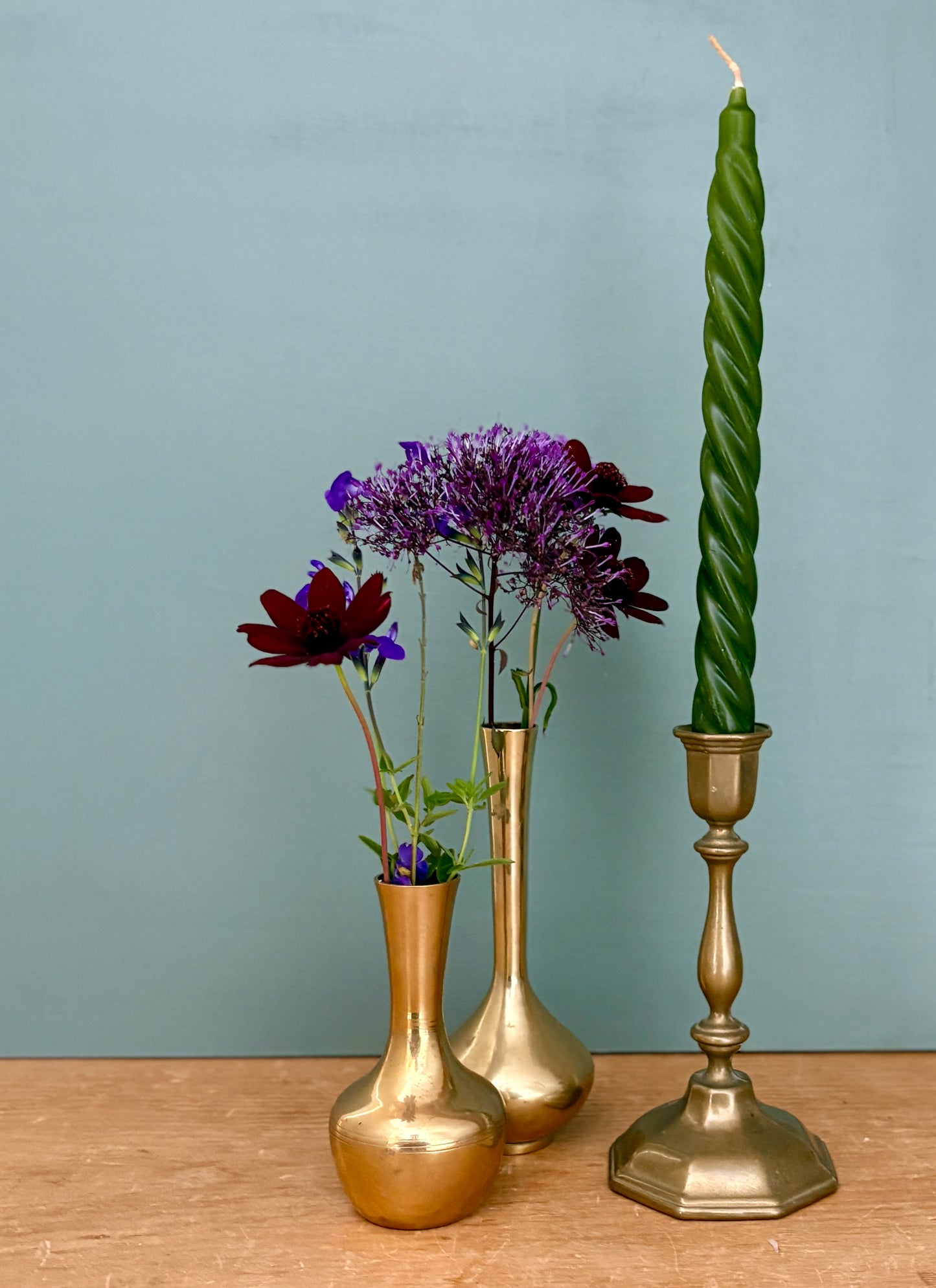 Chandelier - bougeoir vintage en laiton