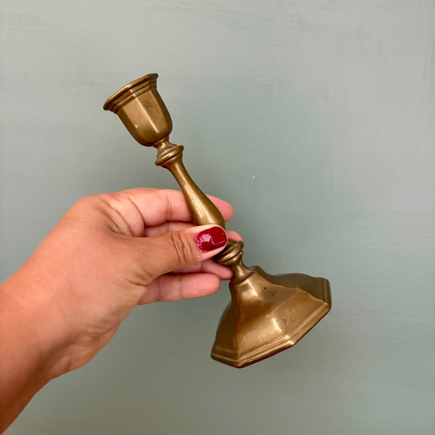 Chandelier - bougeoir vintage en laiton