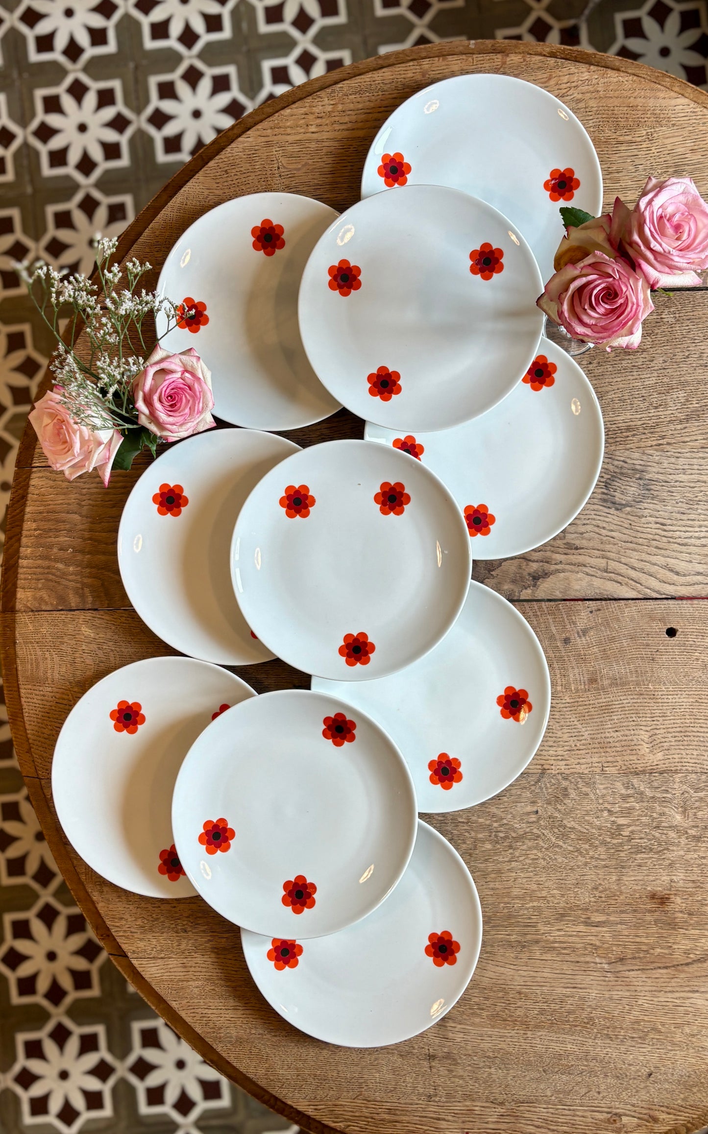 Lot de 10 assiettes plates vintage, Scherzer Bavaria