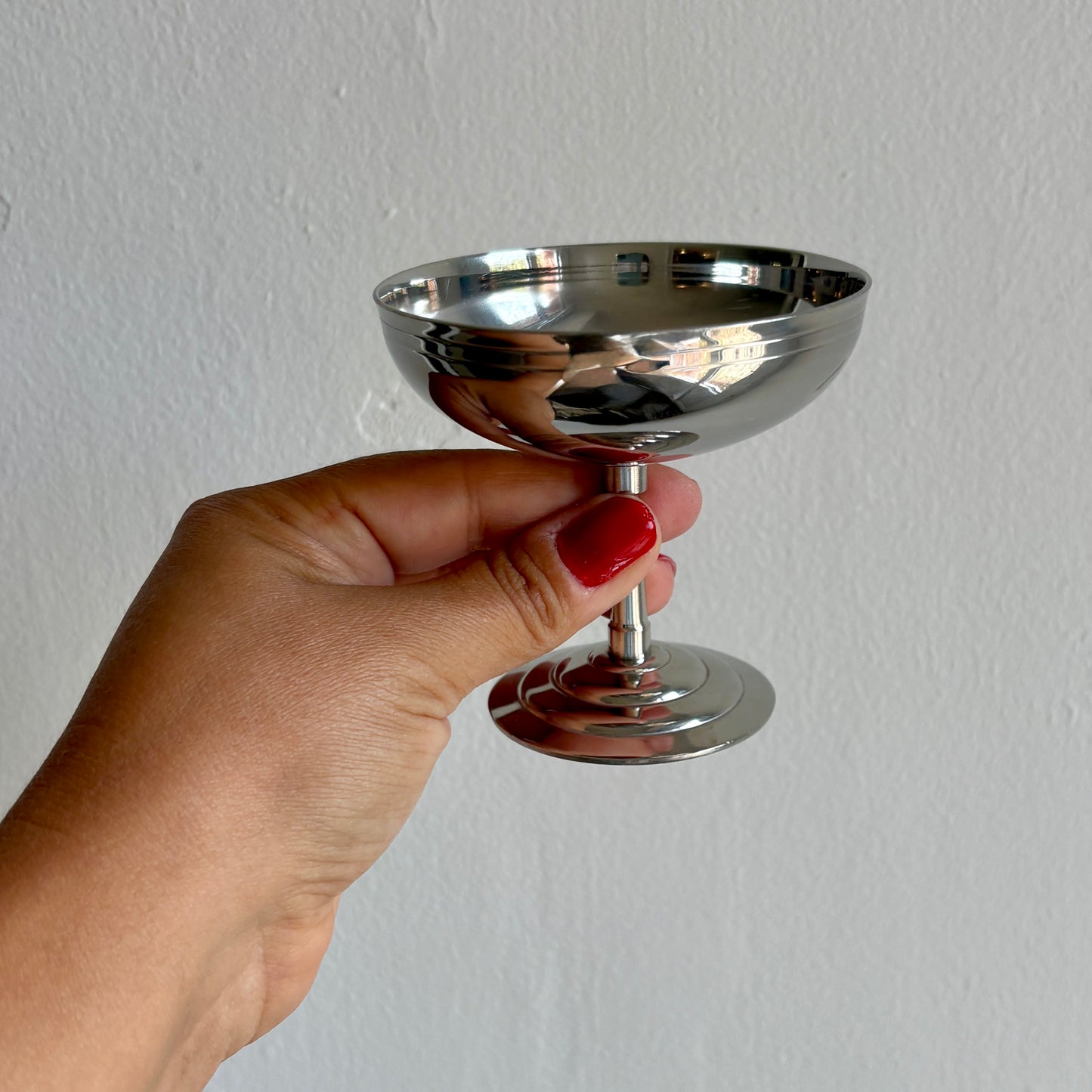 Lot de 6 coupes à dessert vintage en inox