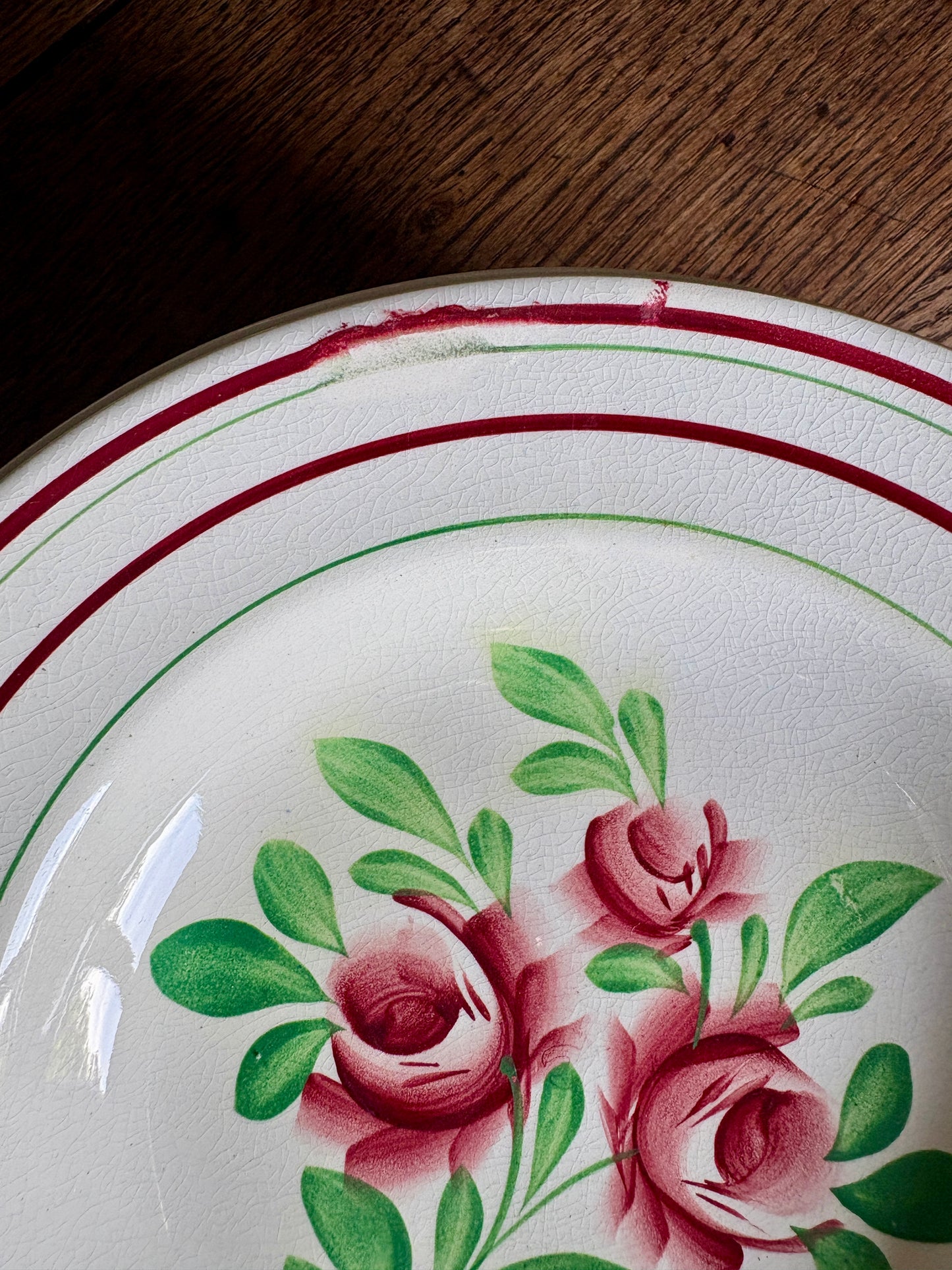 Lot de 12 assiettes creuses vintage - Les Roses -