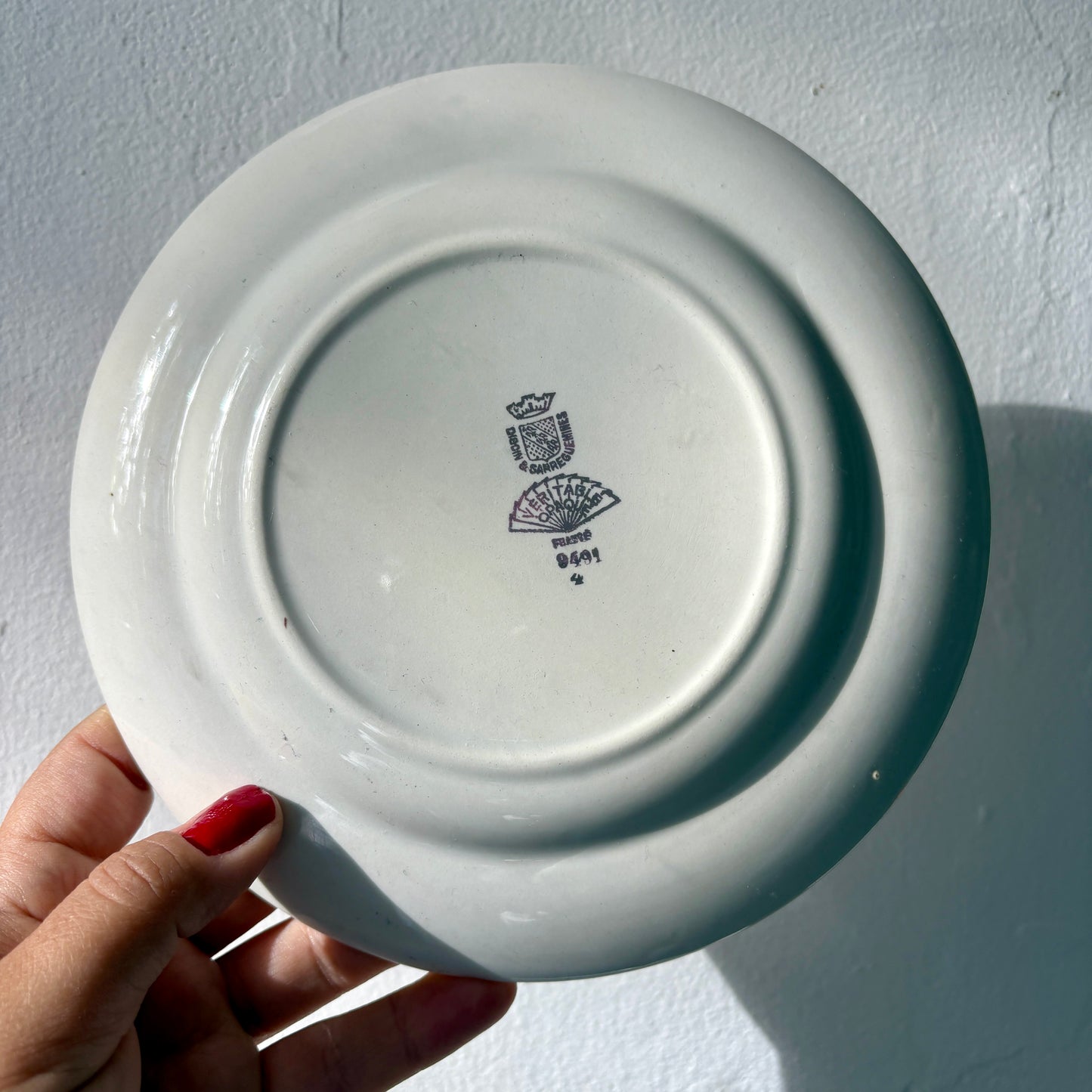 Lot de 11 assiettes à dessert vintage Sarreguemines en porcelaine opaque