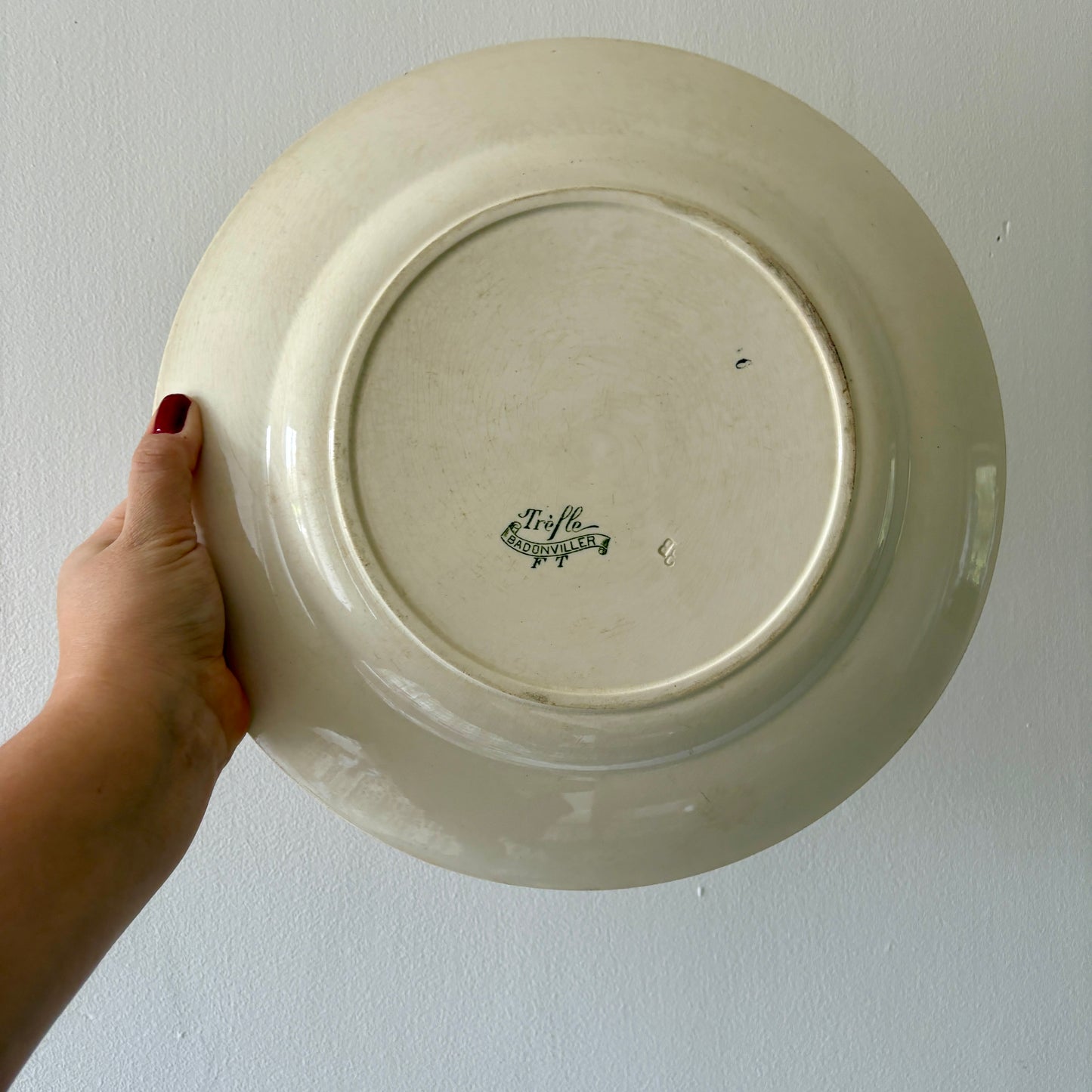 Soupière et plat vintage en terre de fer - modèle Trèfle de Badonvillier