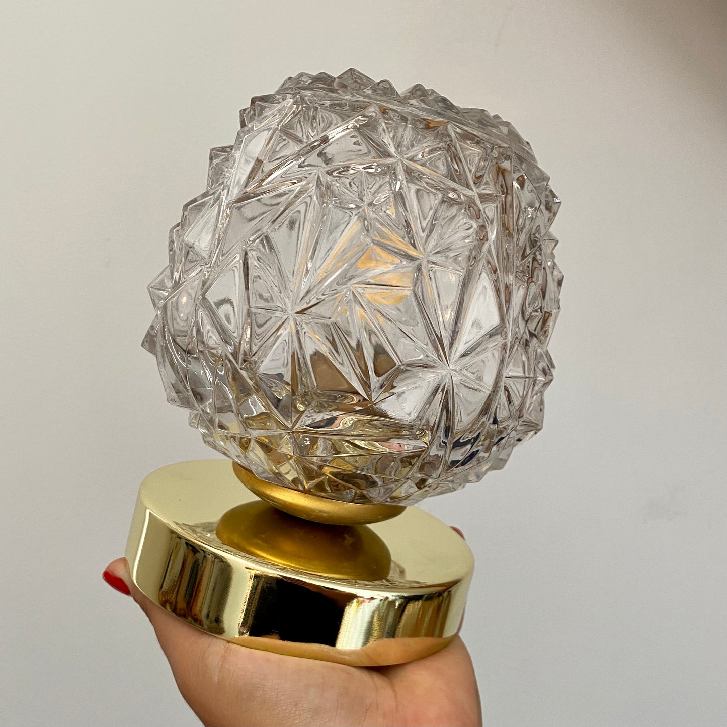 Applique - Plafonnier globe vintage en verre moulé