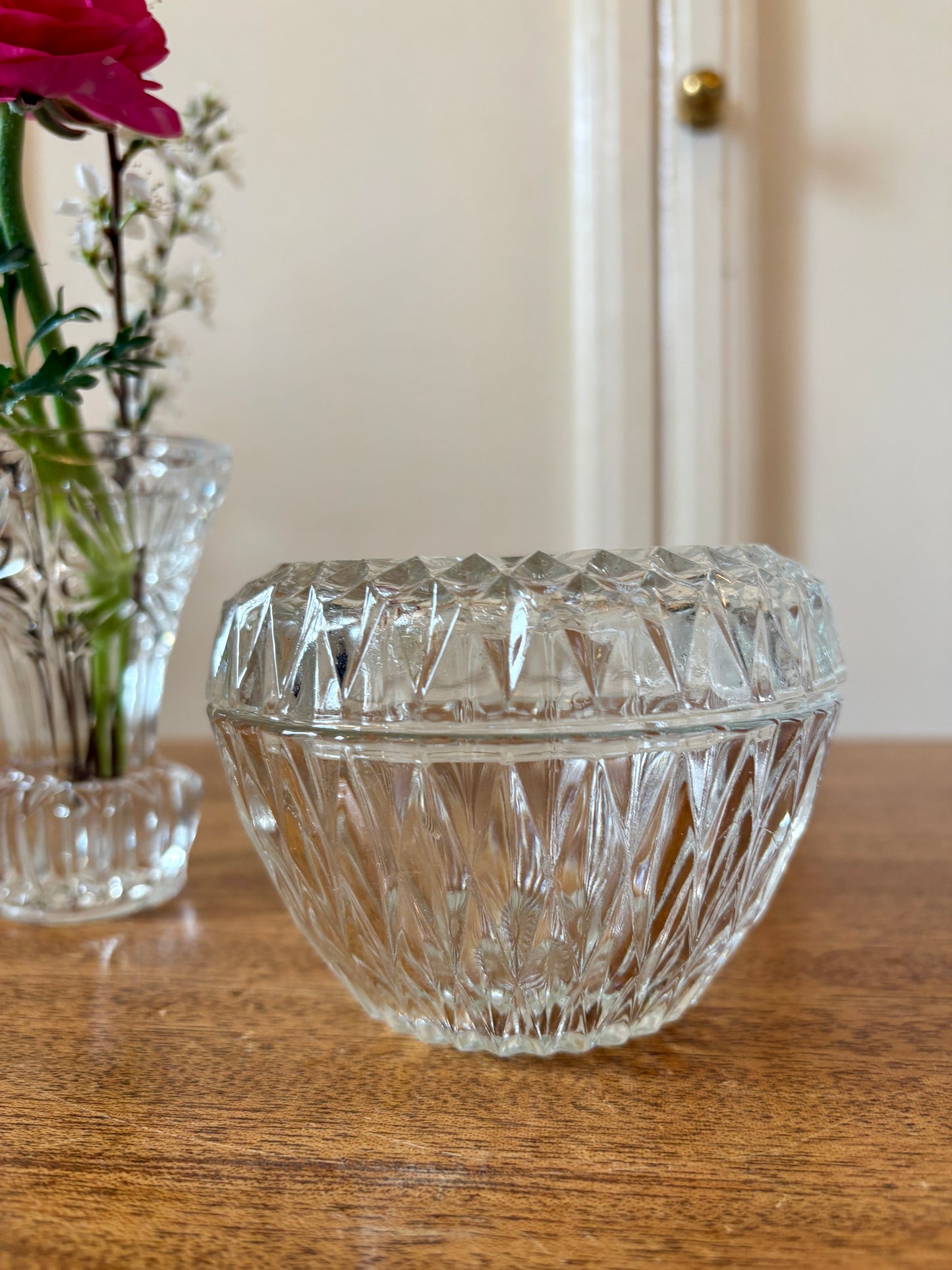 Lot de 3 bonbonnières en verre vintage