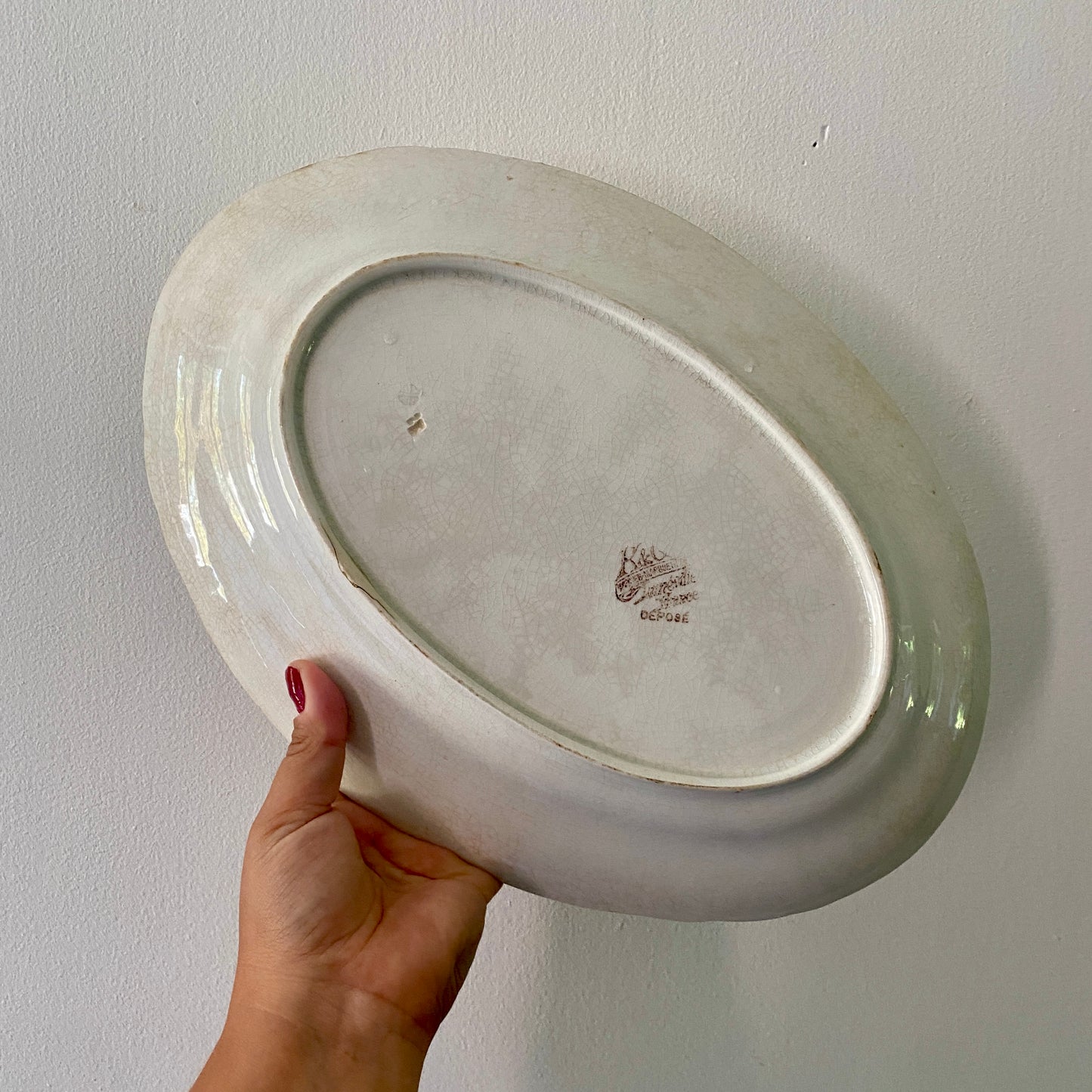 Plat ovale ou grand ravier ancien modèle Reines Marguerites de K G Lunéville