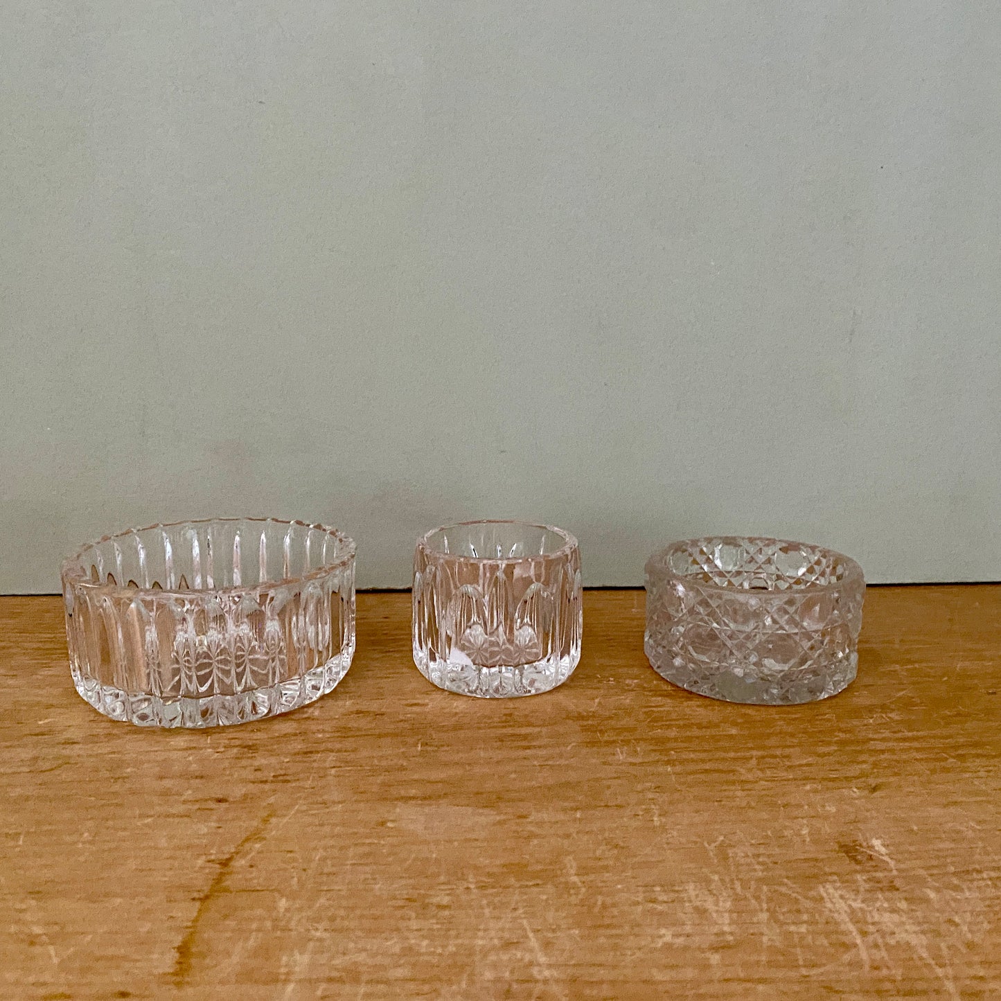 Lot de 3 ramequins en verre vintage