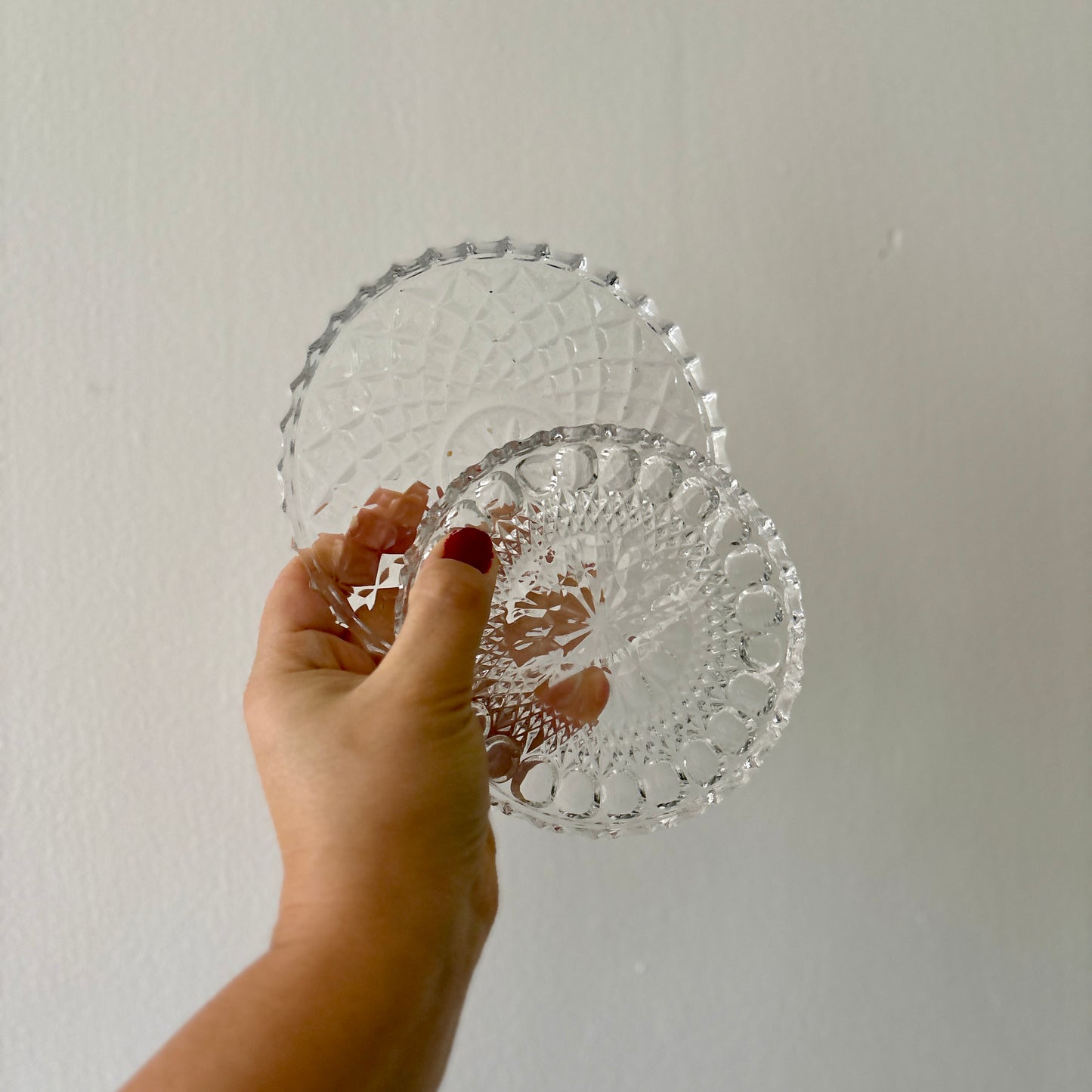 Lot de 6 dessous de plats, dessous de verres ou assiettes à présentation en verre