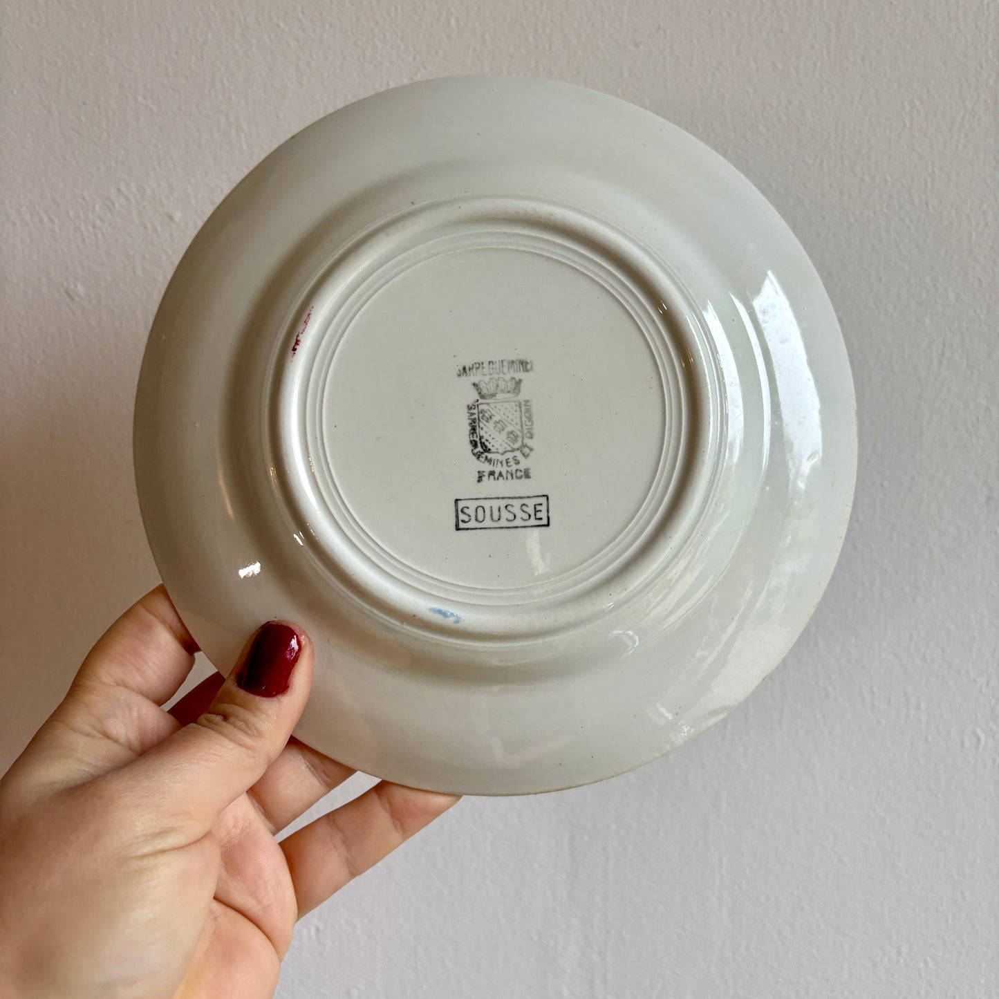 Lot de 12 assiettes dessert anciennes, modèle Sousse de Digoin Sarreguemines