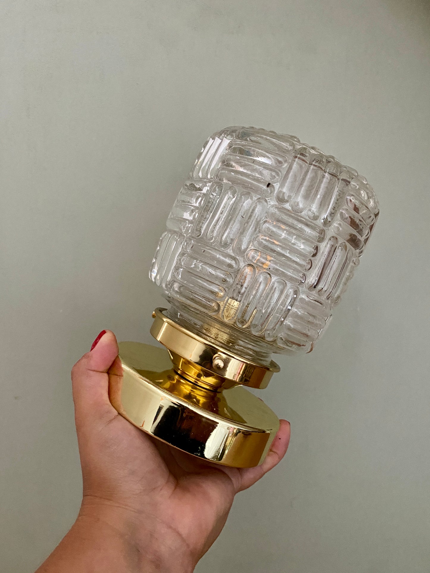 Lampe à poser globe vintage en verre