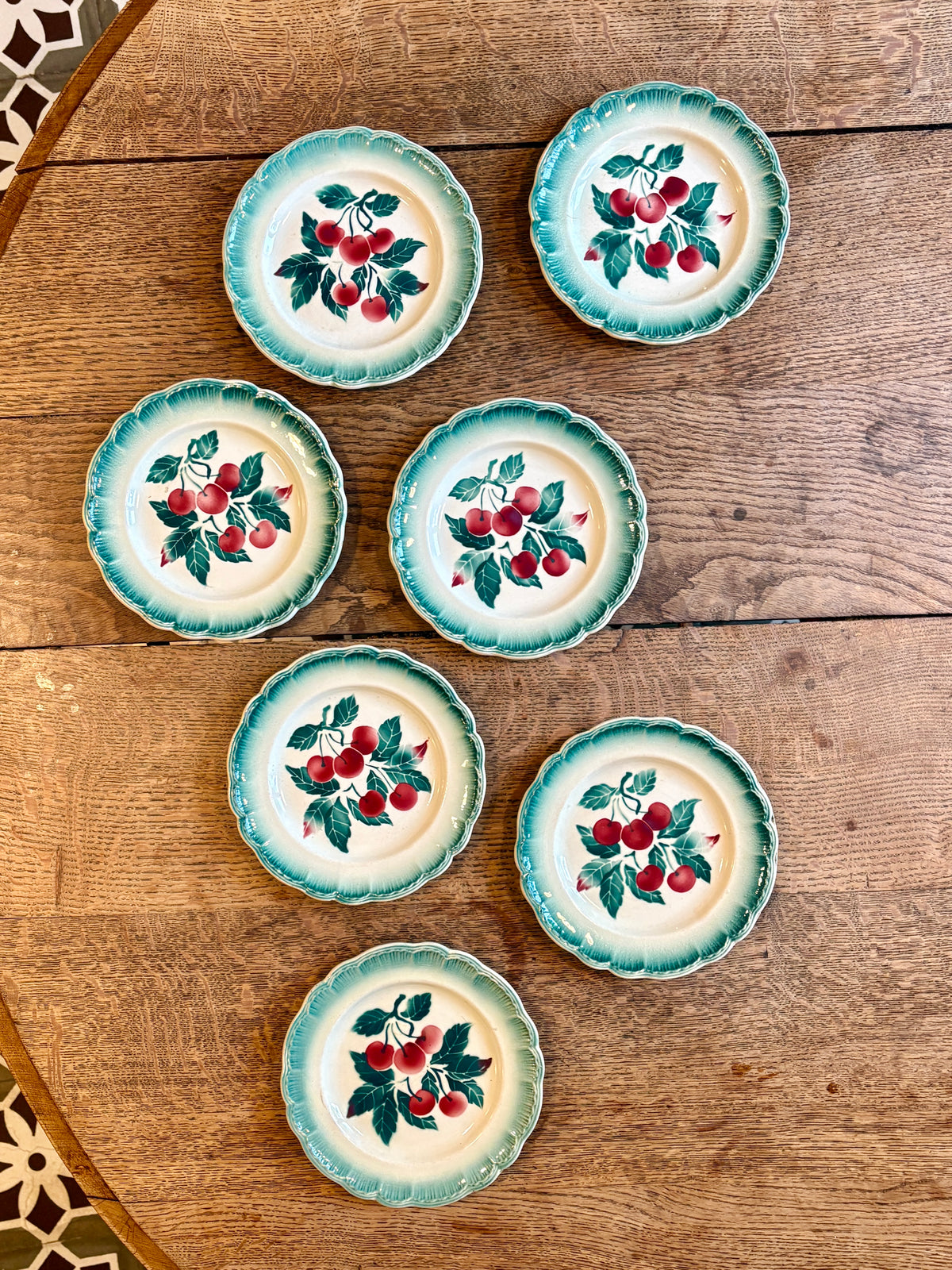Lot de 7 assiettes à dessert vintage Badonvilier
