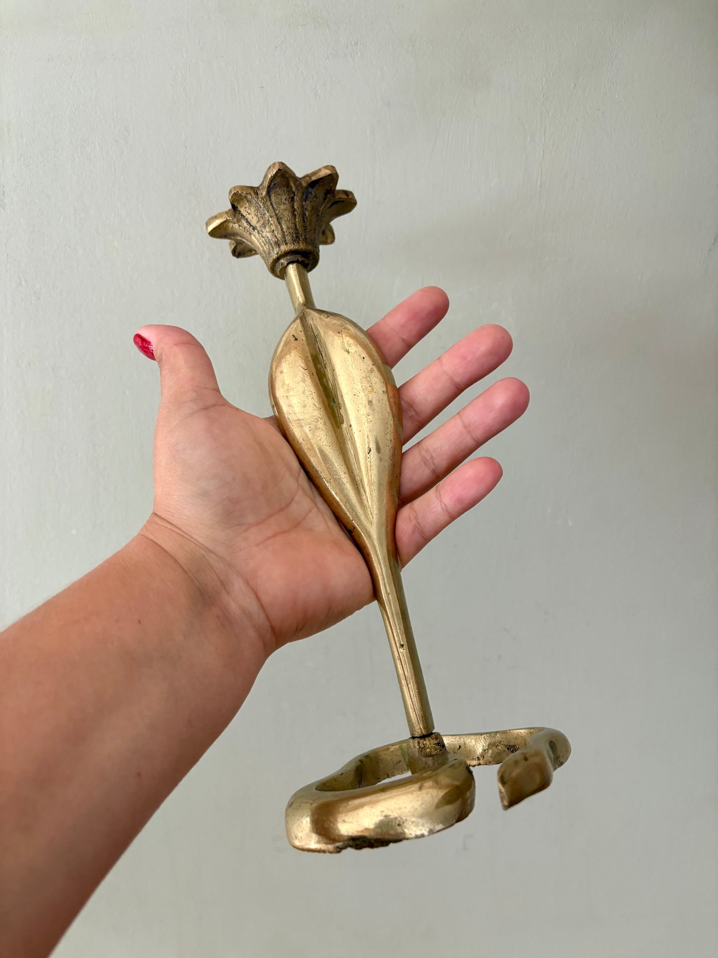 Bougeoir cobra vintage en laiton