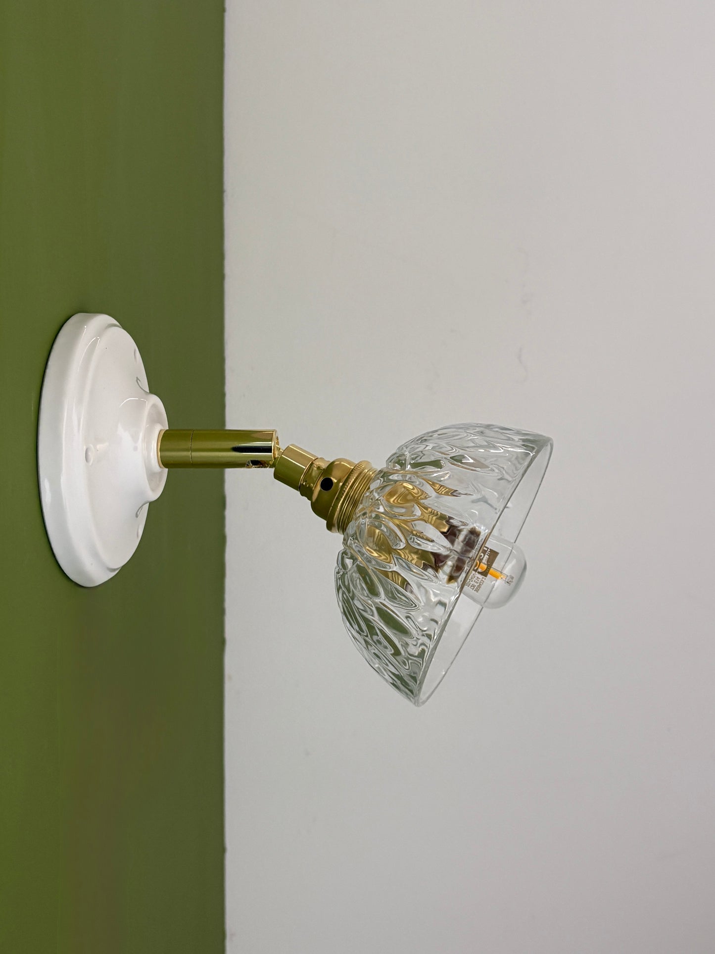 Applique abat jour vintage en verre - collection vaisselle -