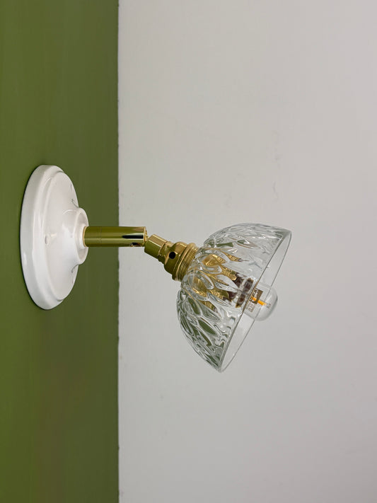 Applique abat jour vintage en verre - collection vaisselle -