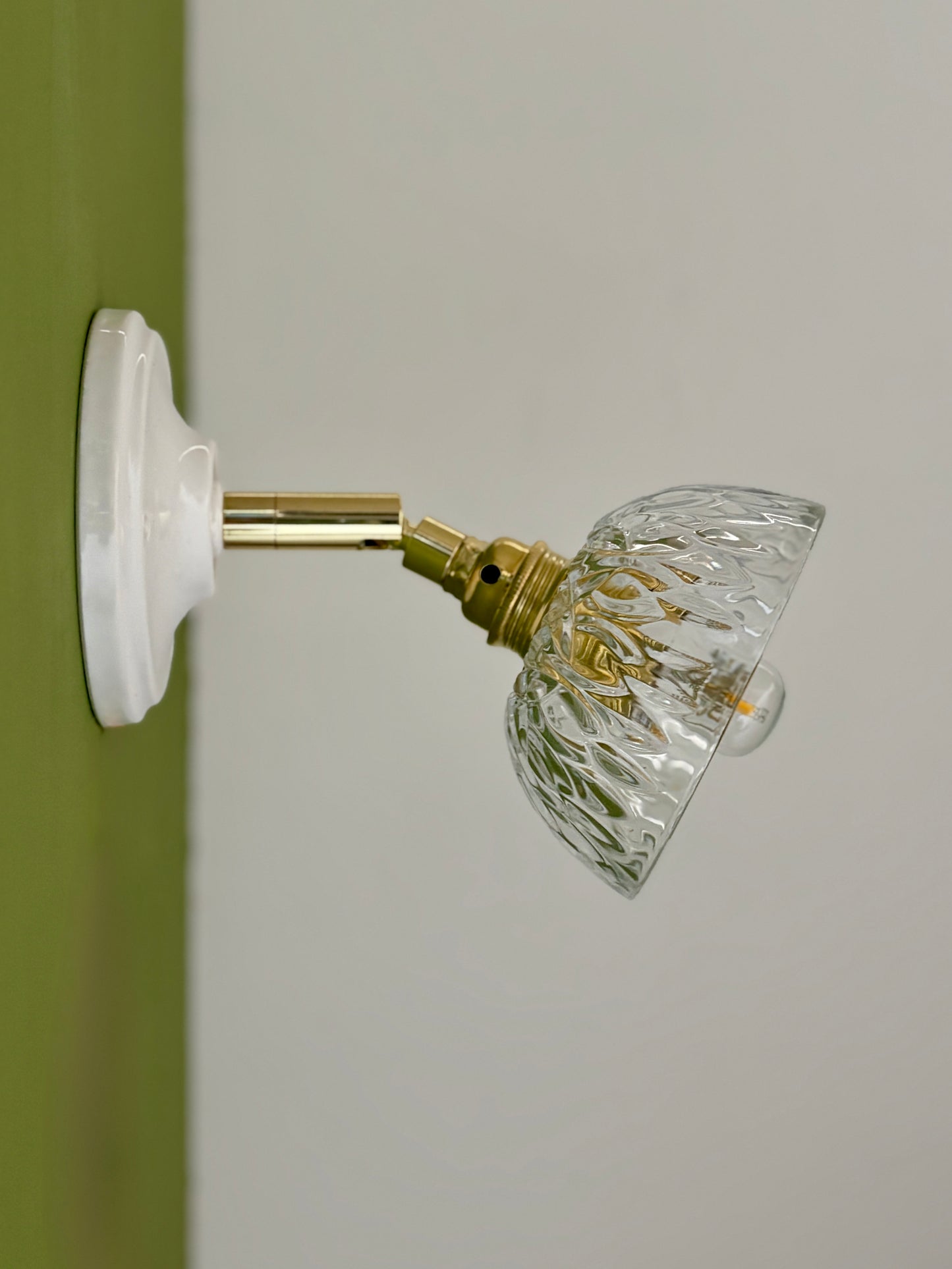 Applique abat jour vintage en verre - collection vaisselle -