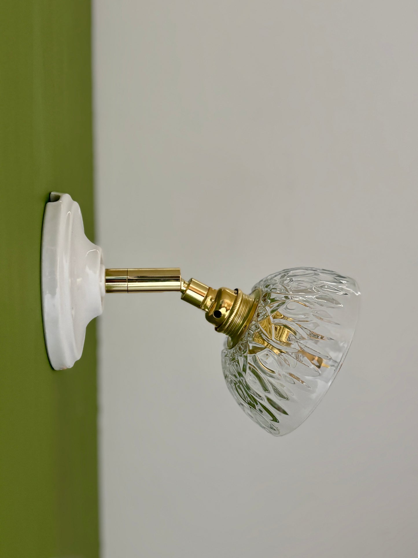Applique abat jour vintage en verre - collection vaisselle -