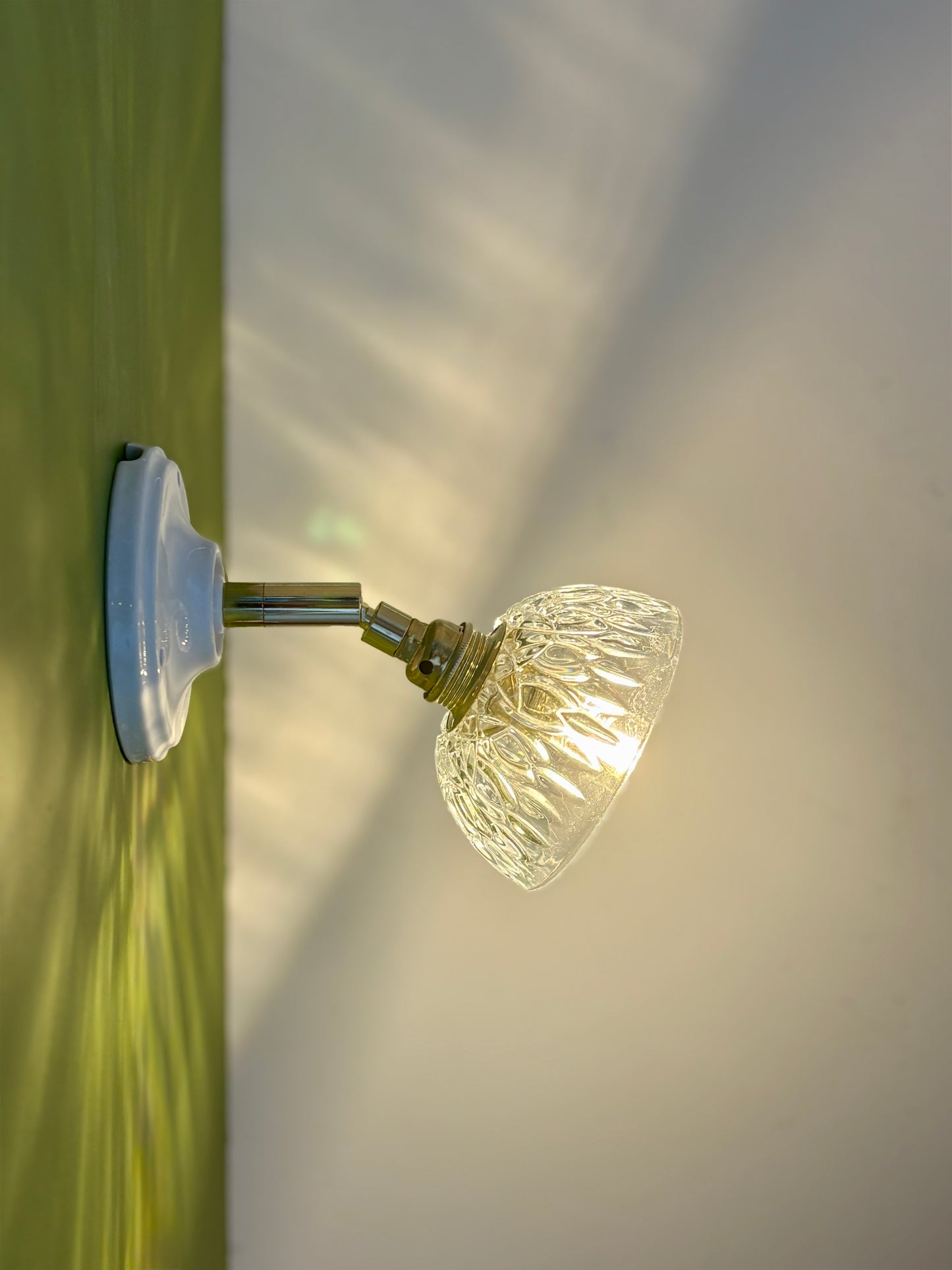 Applique abat jour vintage en verre - collection vaisselle -