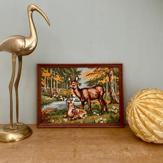 Canevas vintage décors de biches