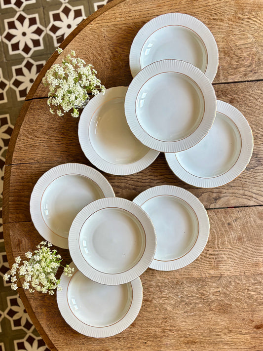 Lot de 8 assiettes creuses vintage en porcelaine Allemande