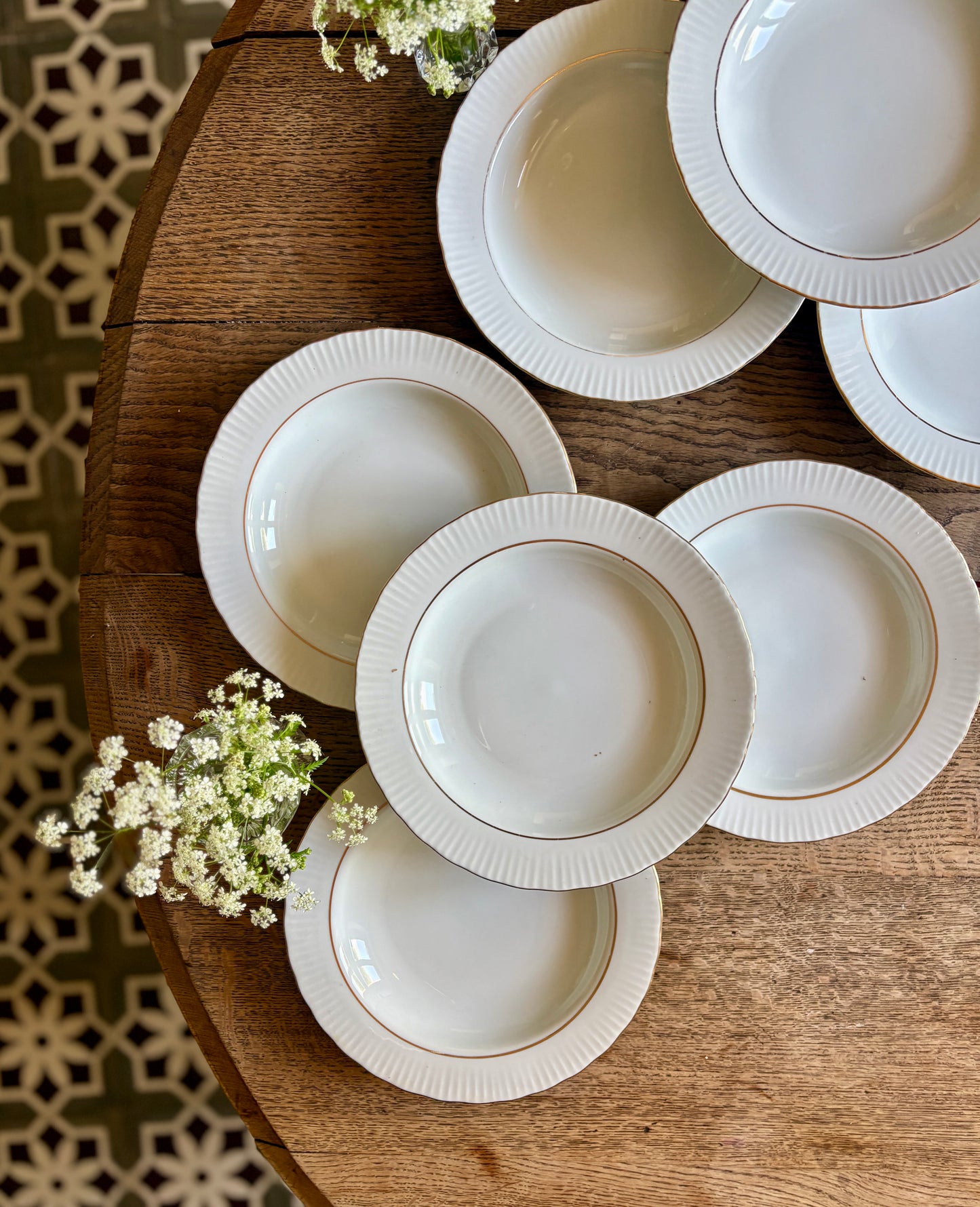 Lot de 8 assiettes creuses vintage en porcelaine Allemande