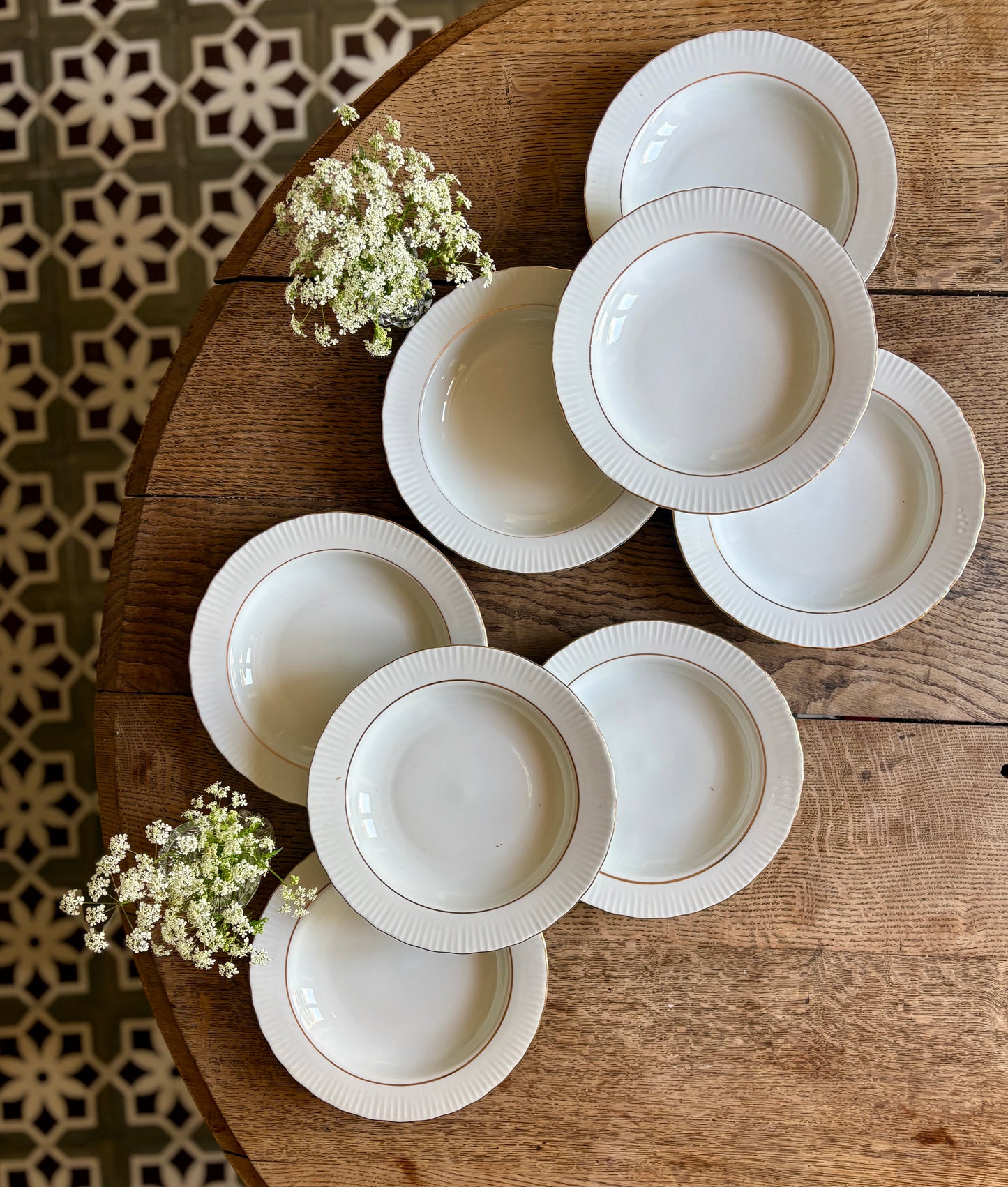 Lot de 8 assiettes creuses vintage en porcelaine Allemande