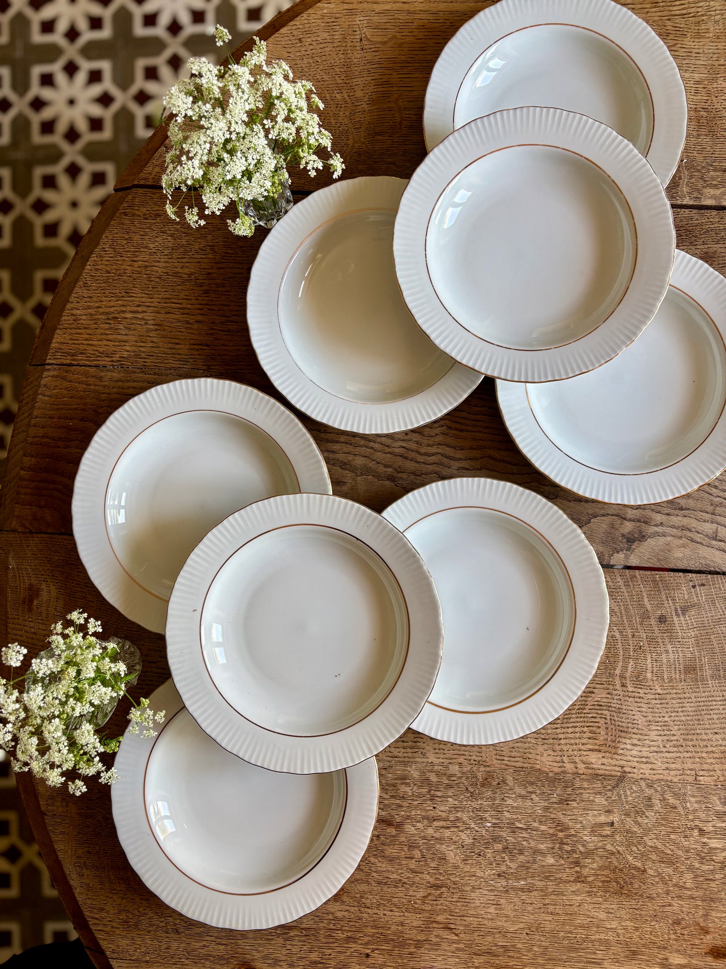 Lot de 8 assiettes creuses vintage en porcelaine Allemande